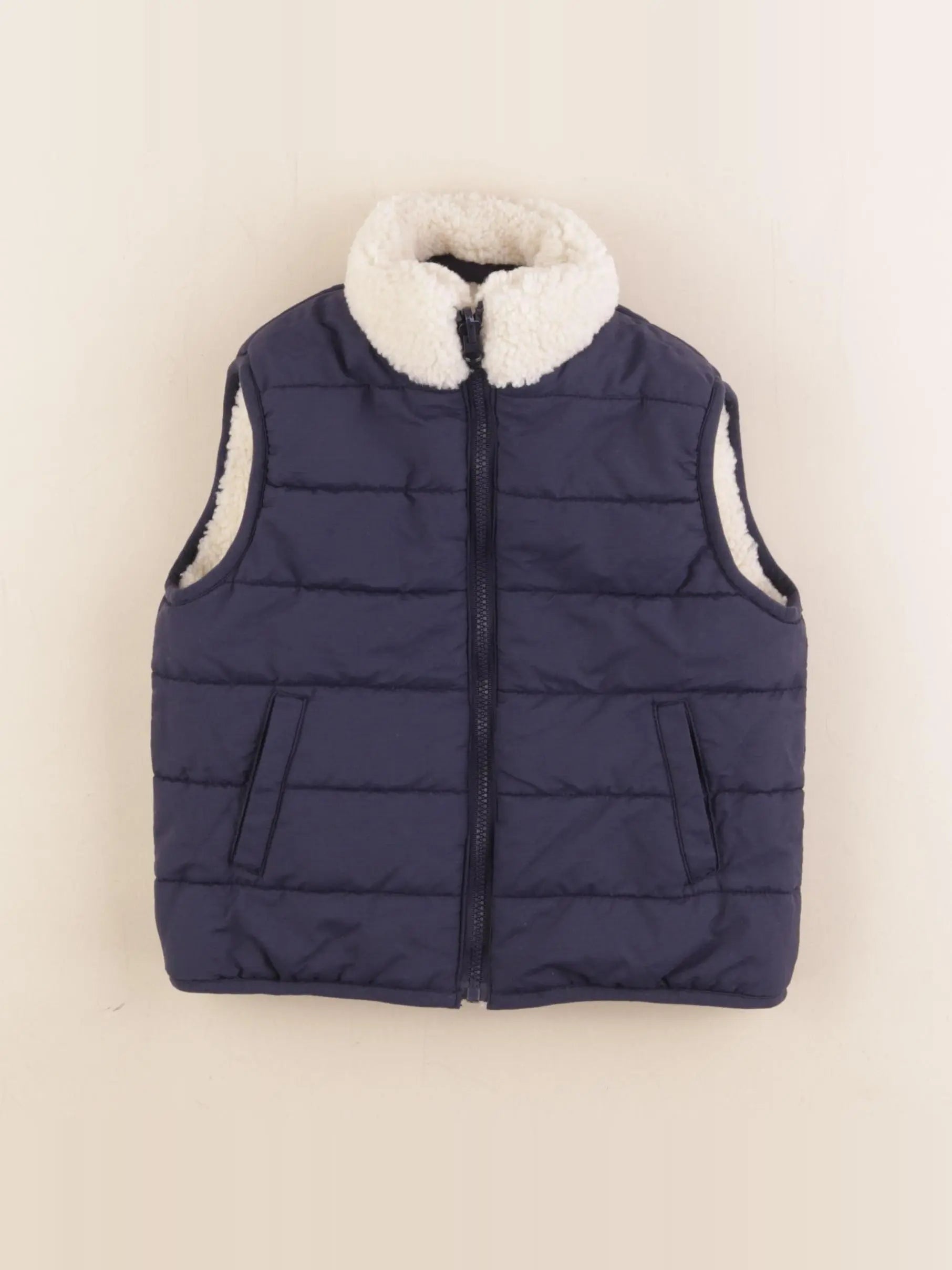 Cadet Rousselle - doudoune réversible bleu, beige - 24 mois