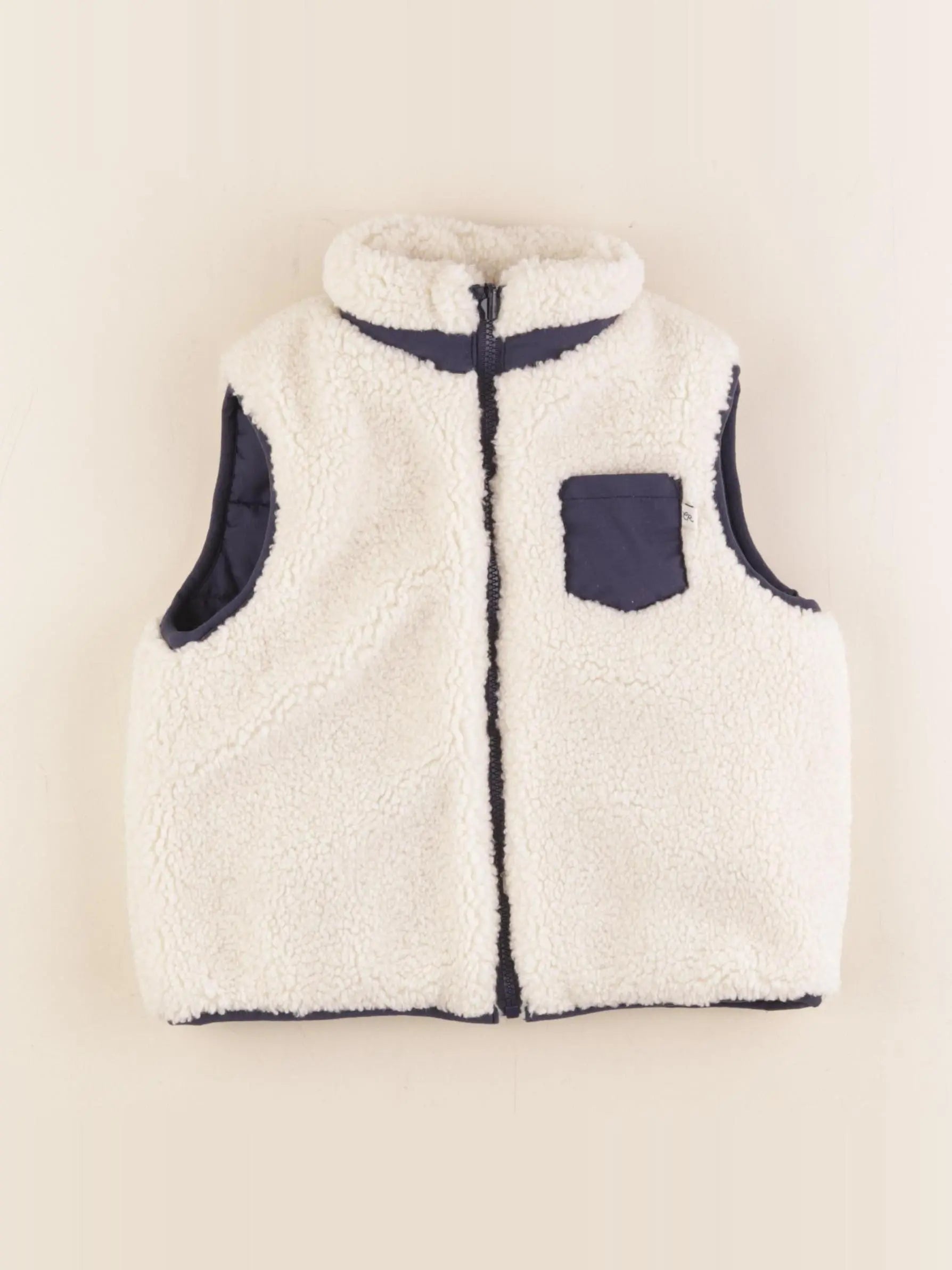 Cadet Rousselle - doudoune réversible bleu, beige - 24 mois