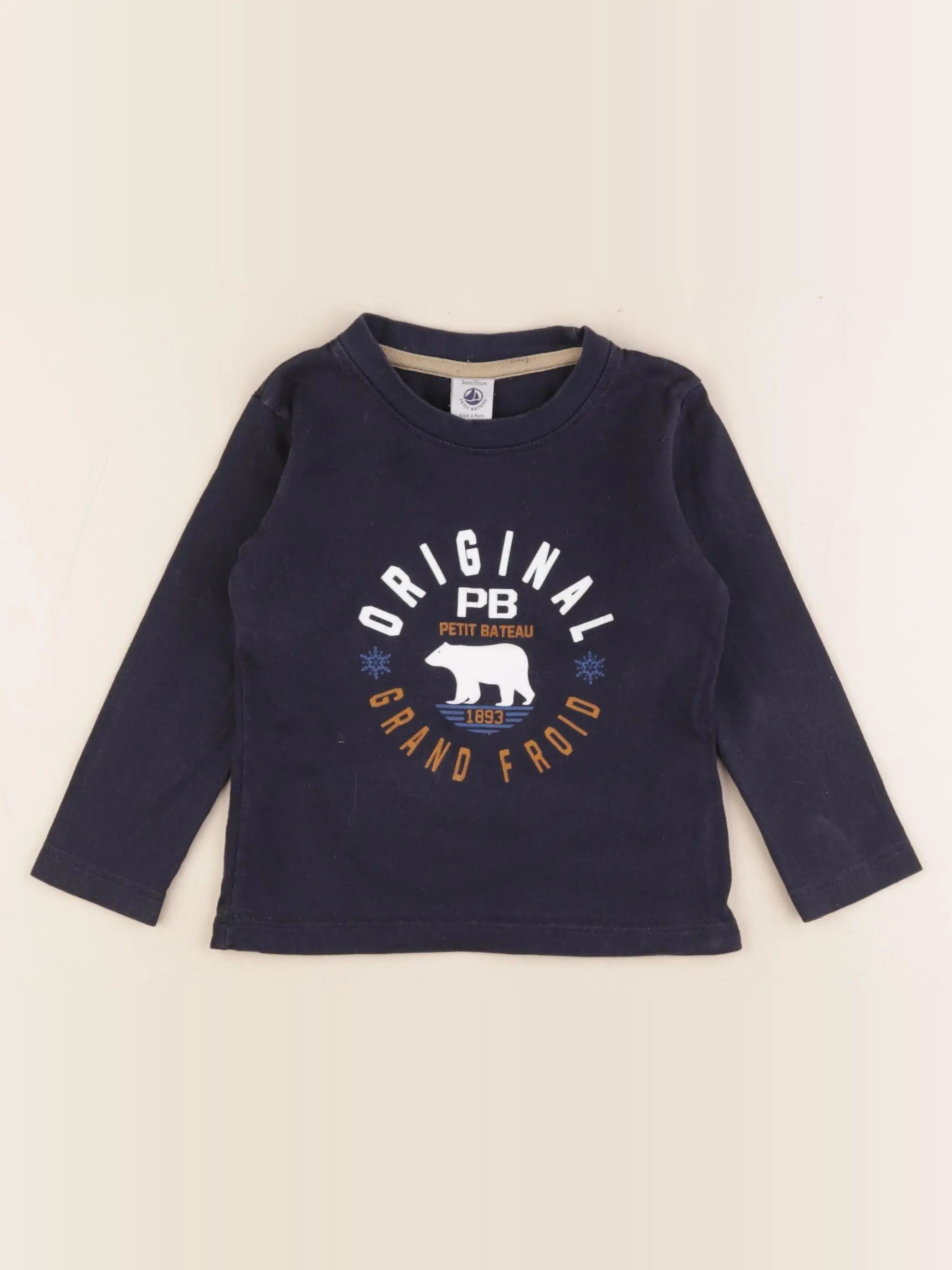 Petit Bateau - tee-shirt bleu - 3 ans