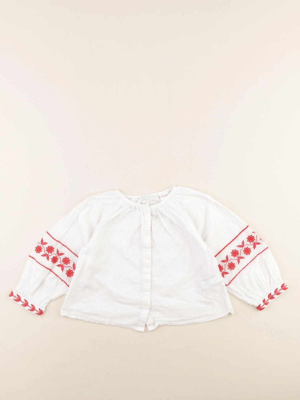 Zara - blouse blanc, rouge - 3 ans