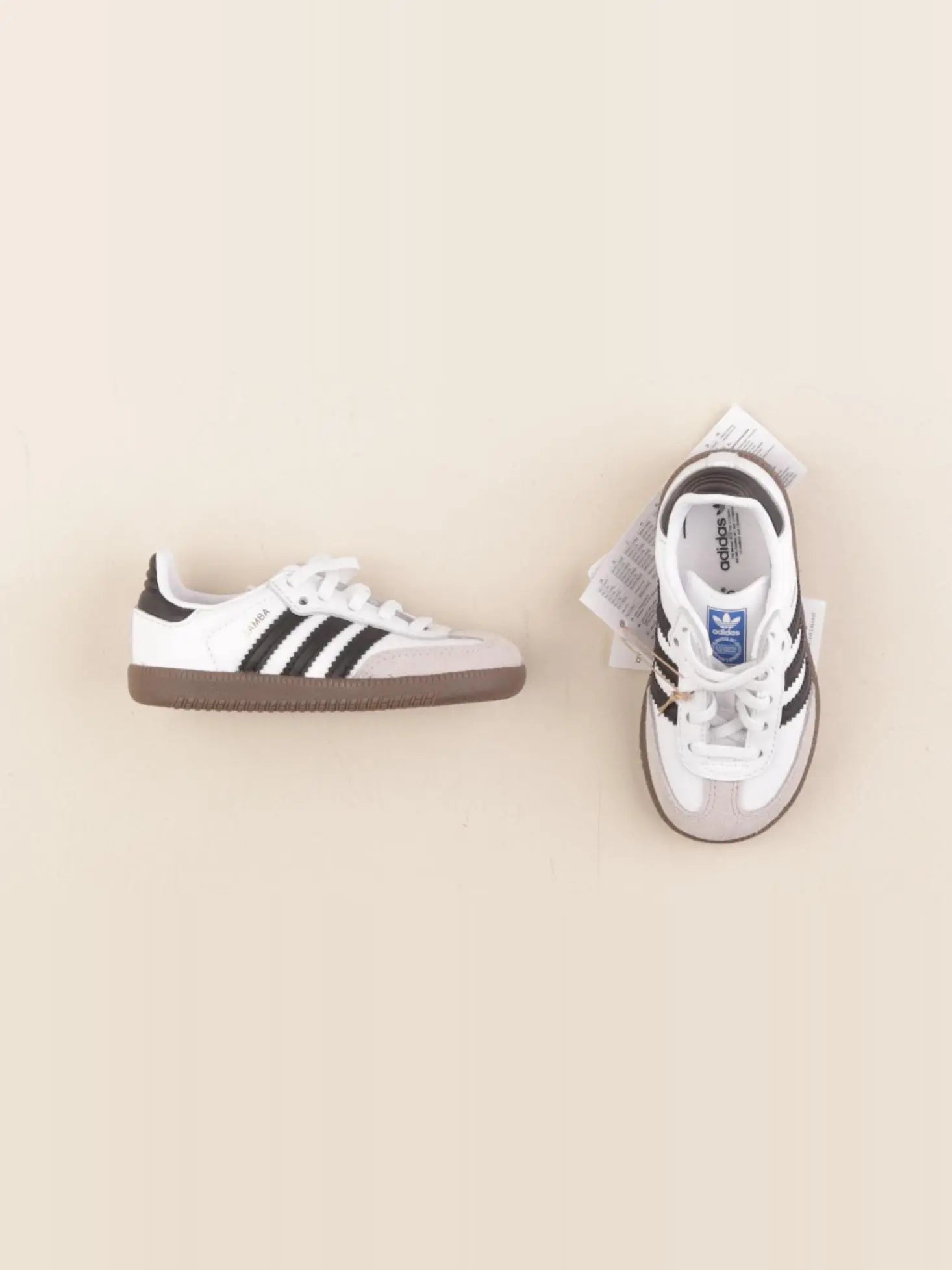 Adidas - tennis à scratch/ lacets blanc - pointure 22