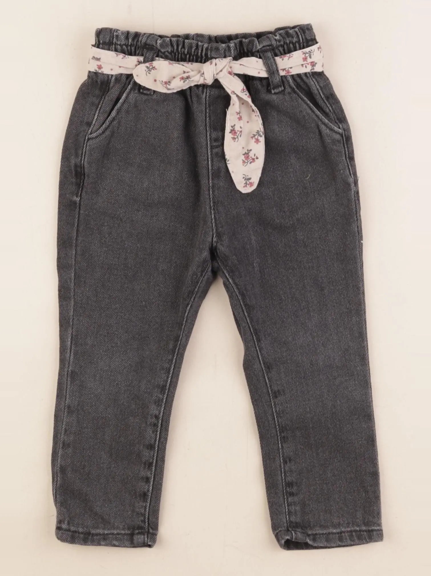 Vertbaudet - jean gris, noir - 18 mois