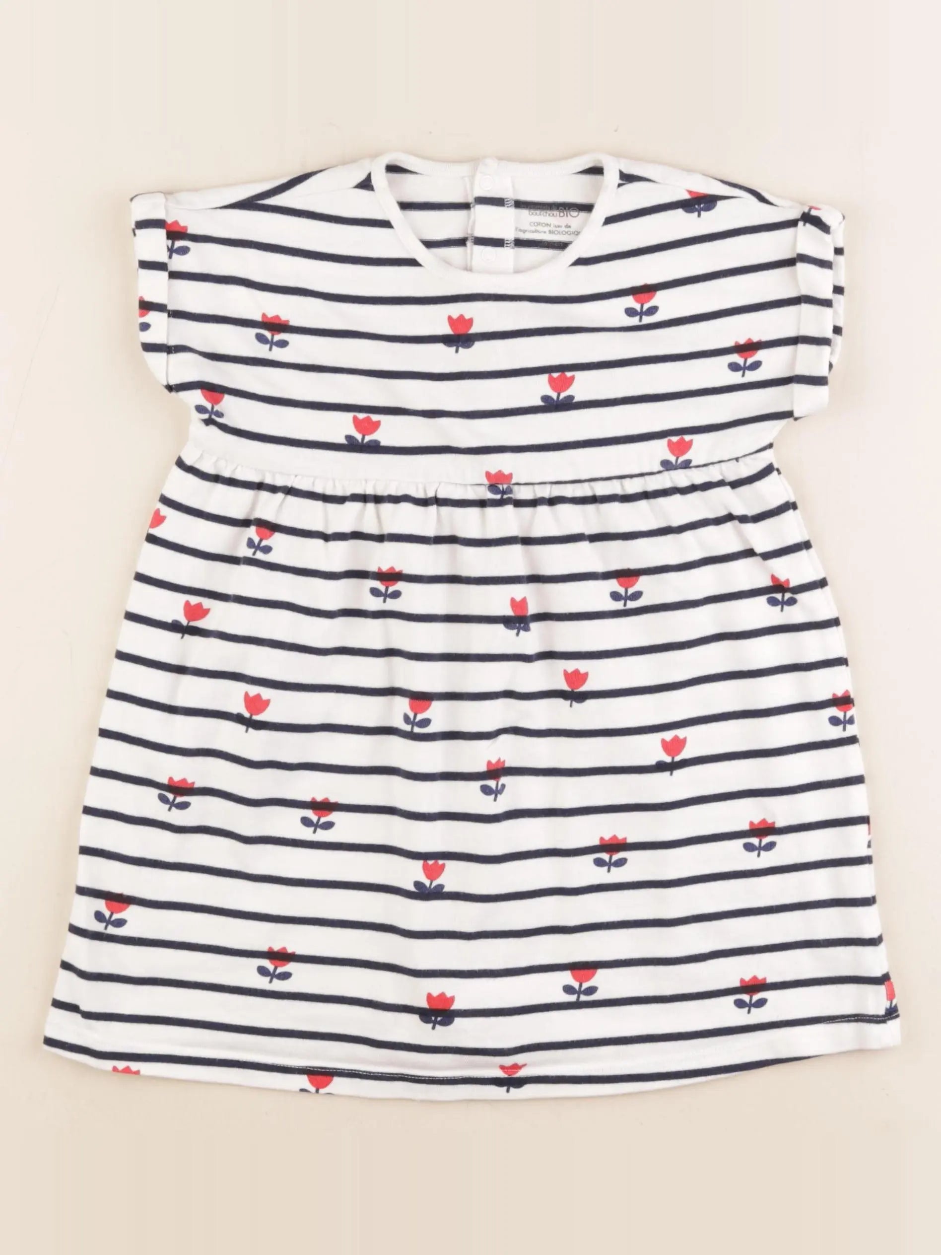 Petit Bateau - robe bleu - 36 mois