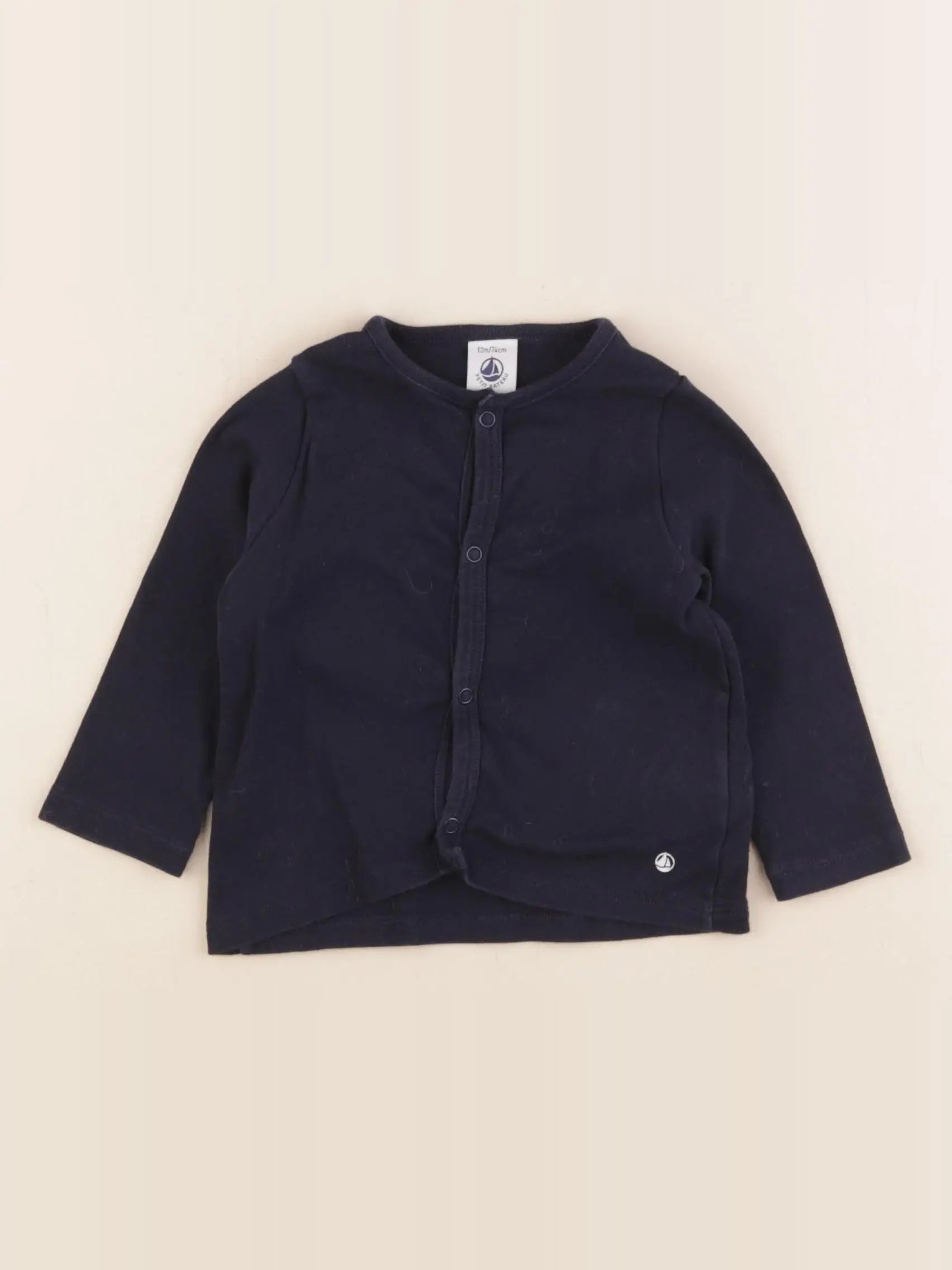 Petit Bateau - tee-shirt bleu - 12 mois