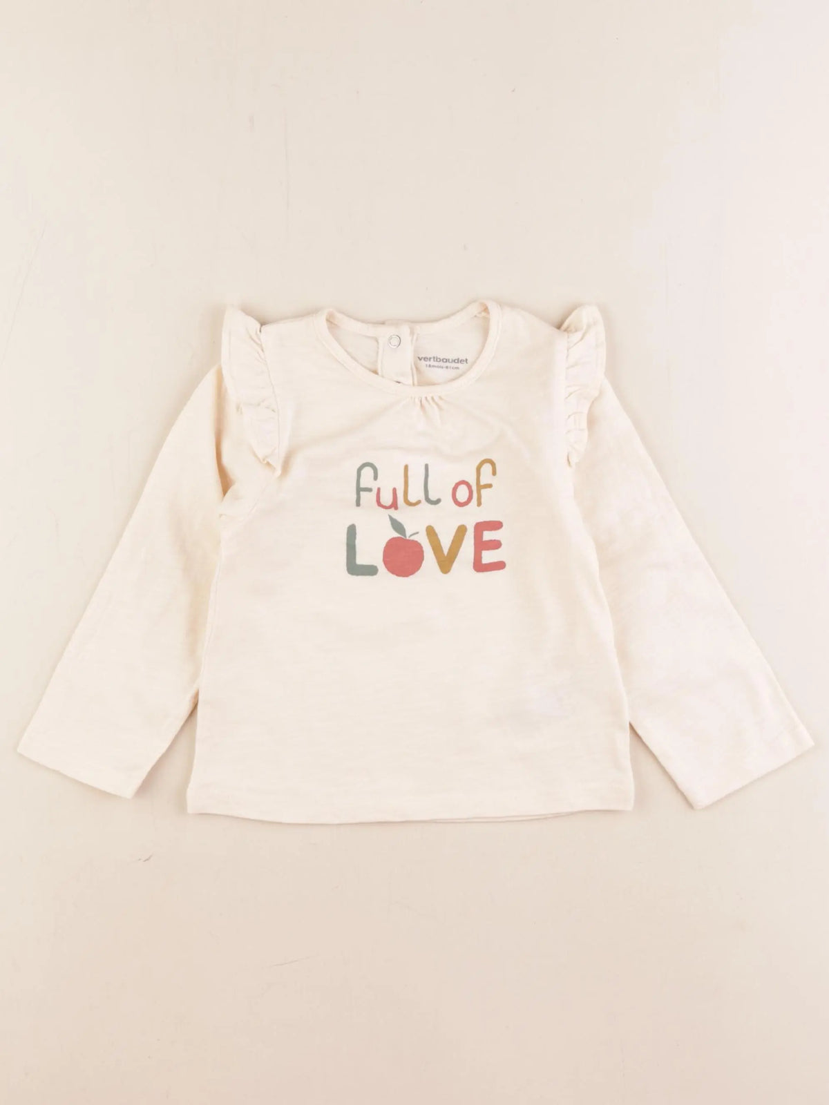 Vertbaudet - tee-shirt beige - 18 mois