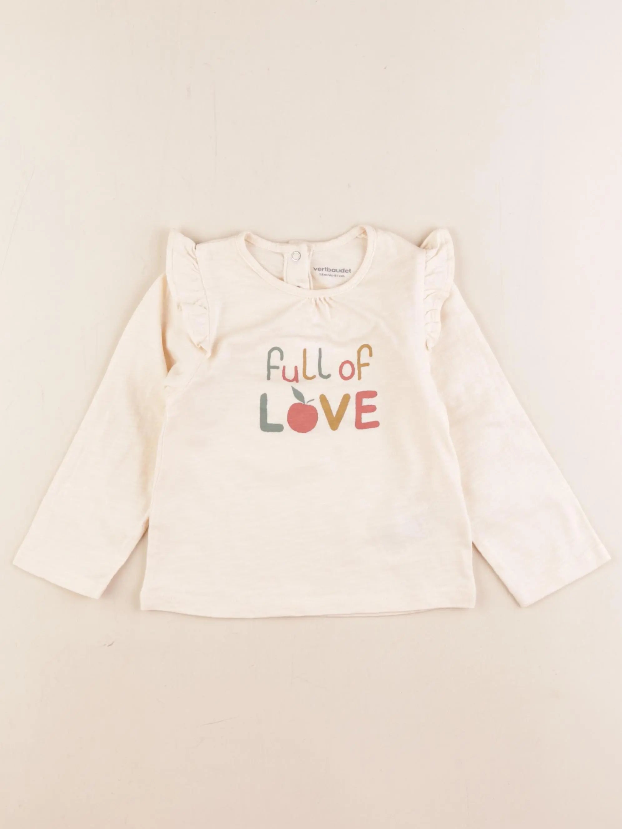 Vertbaudet - tee-shirt beige - 18 mois