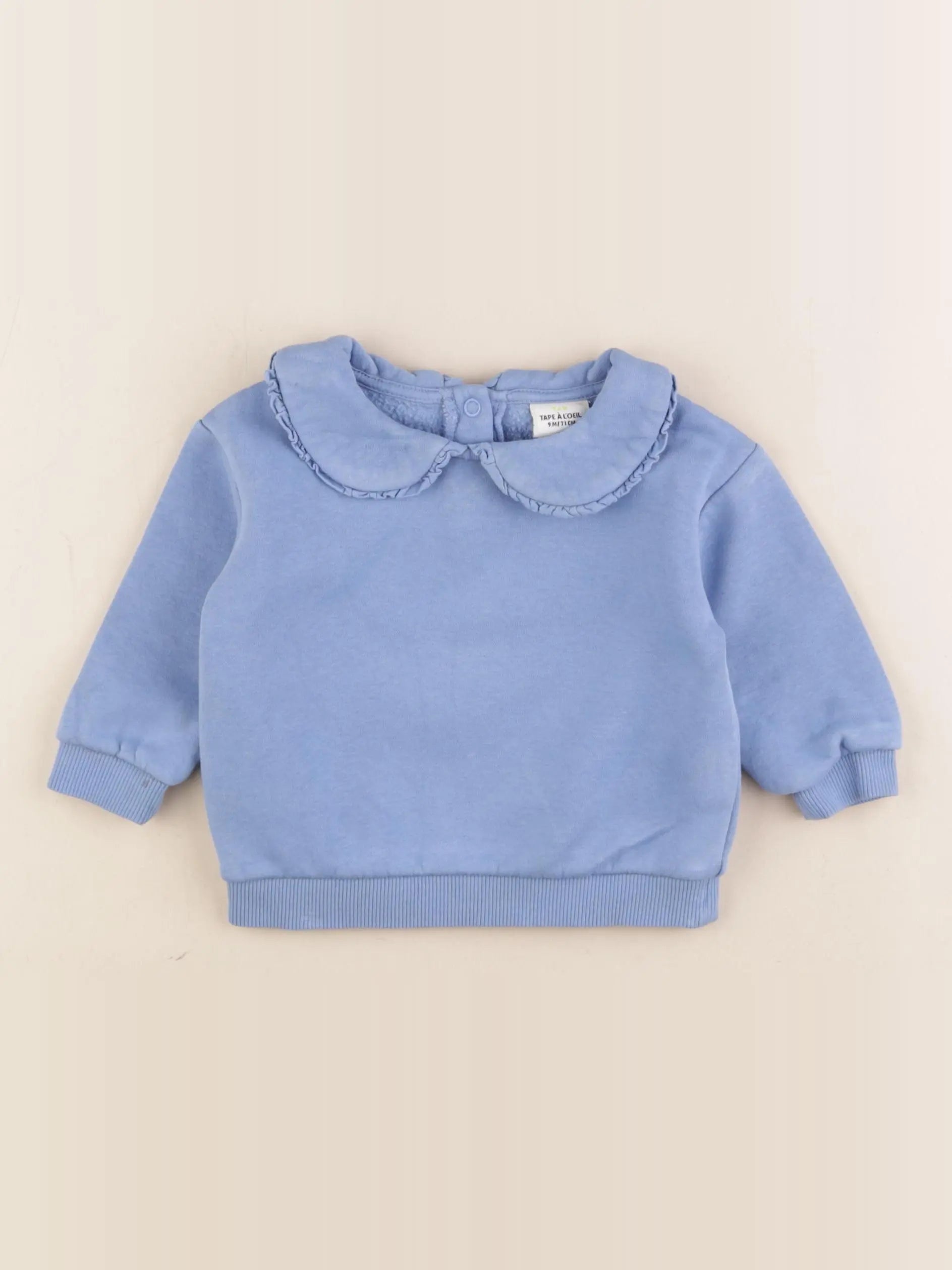 Tape à l'oeil - sweat bleu - 9 mois
