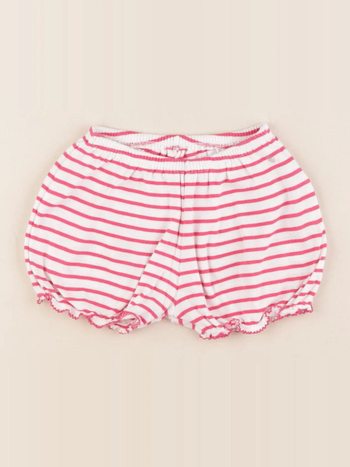 Petit Bateau - bloomer blanc, rose - 12 mois