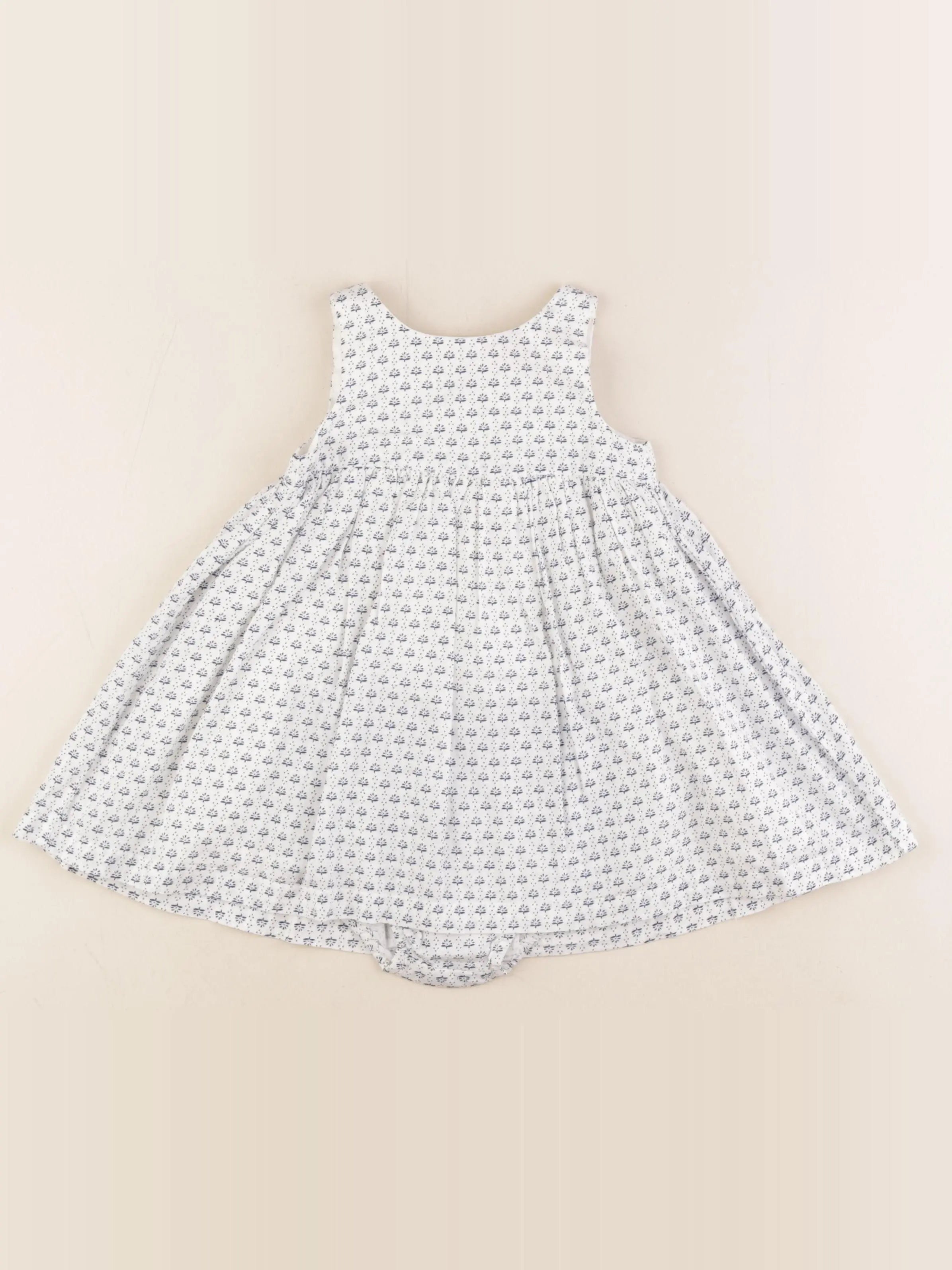 Boutchou - robe blanc, bleu - 9 mois