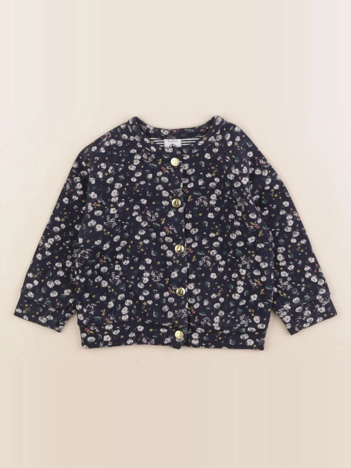 Petit Bateau - sweat bleu - 18 mois