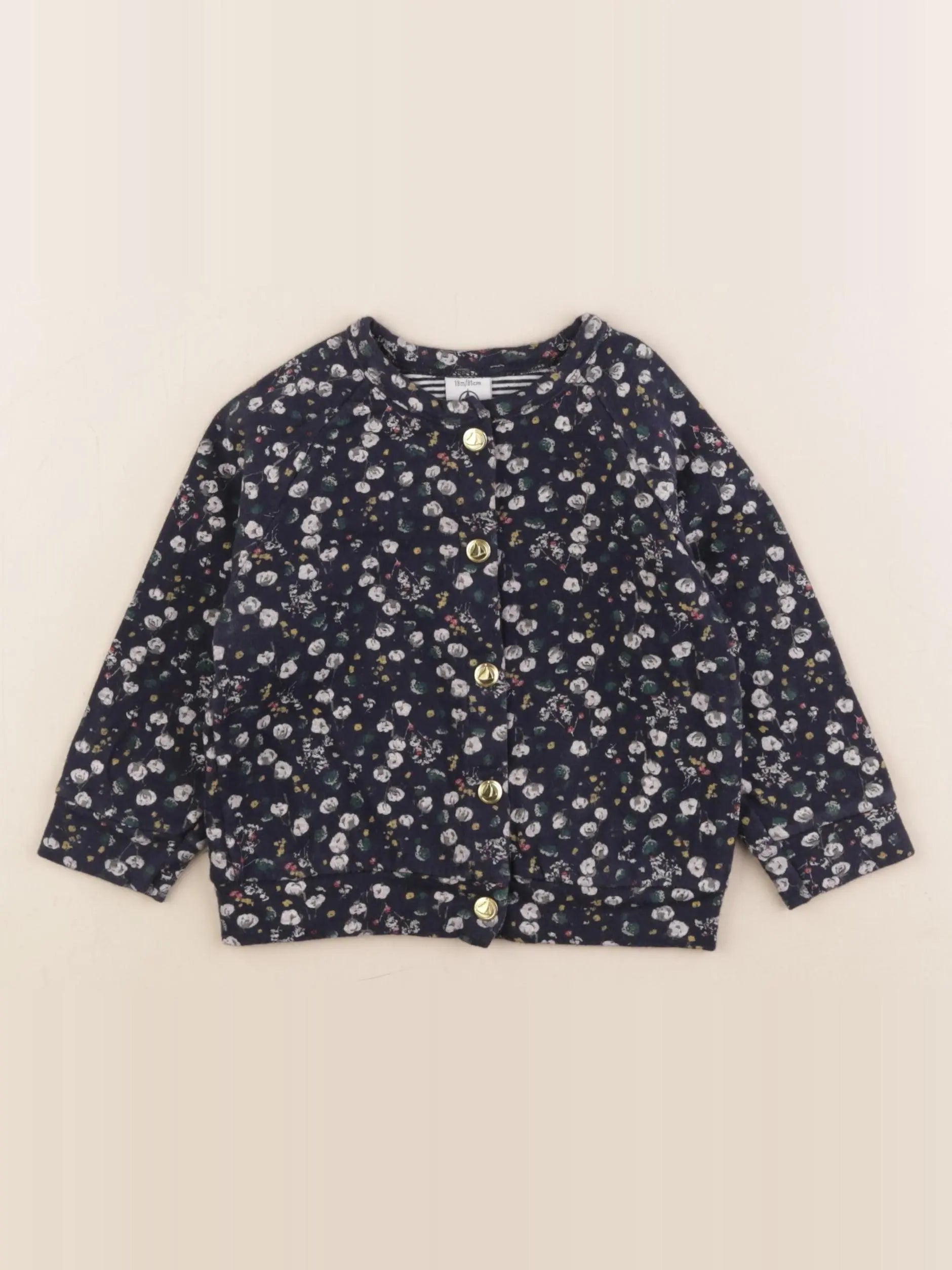 Petit Bateau - sweat bleu - 18 mois