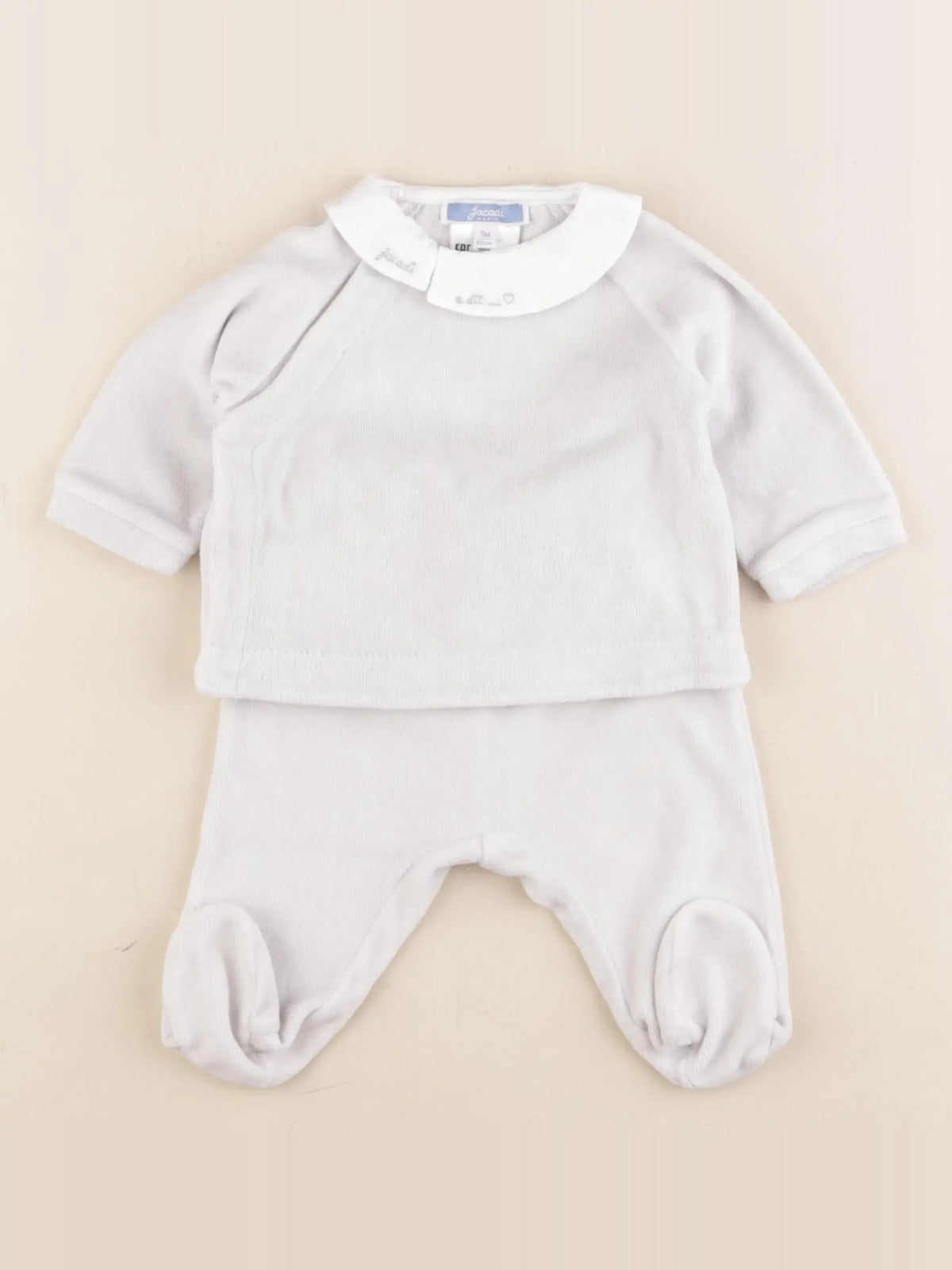 Jacadi - pyjama velours gris - 3 mois