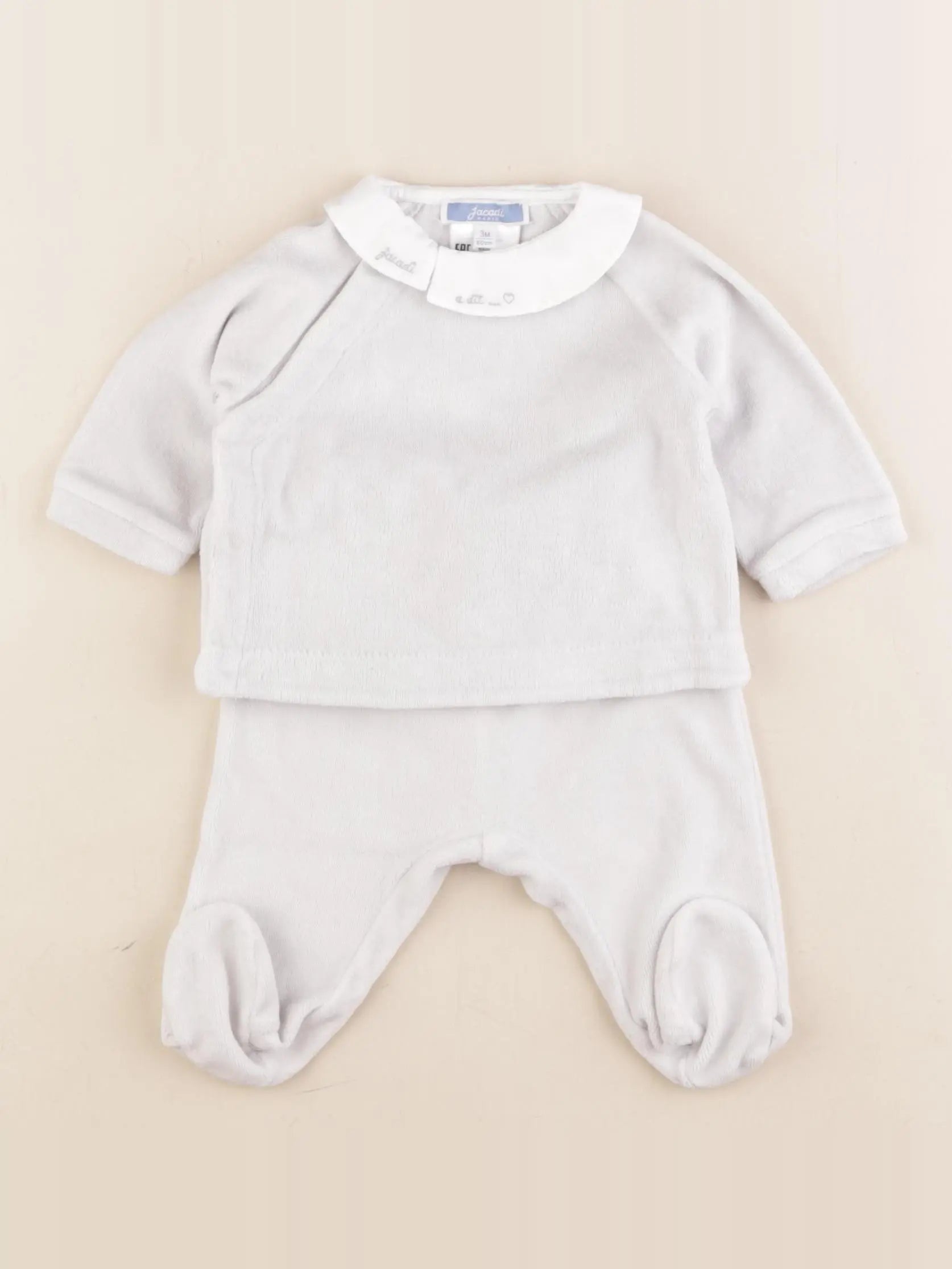 Jacadi - pyjama velours gris - 3 mois
