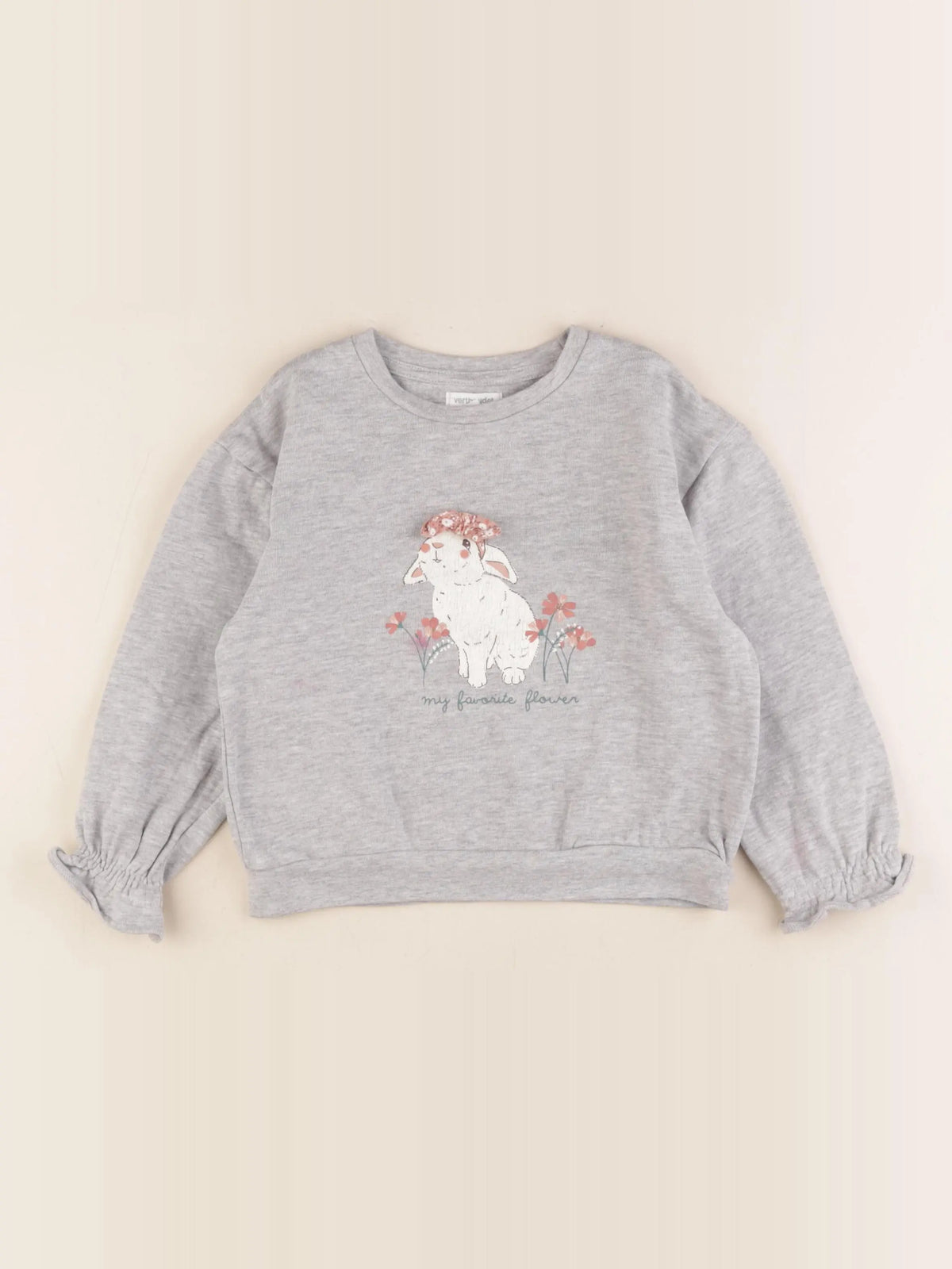 Vertbaudet - sweat gris - 6 ans