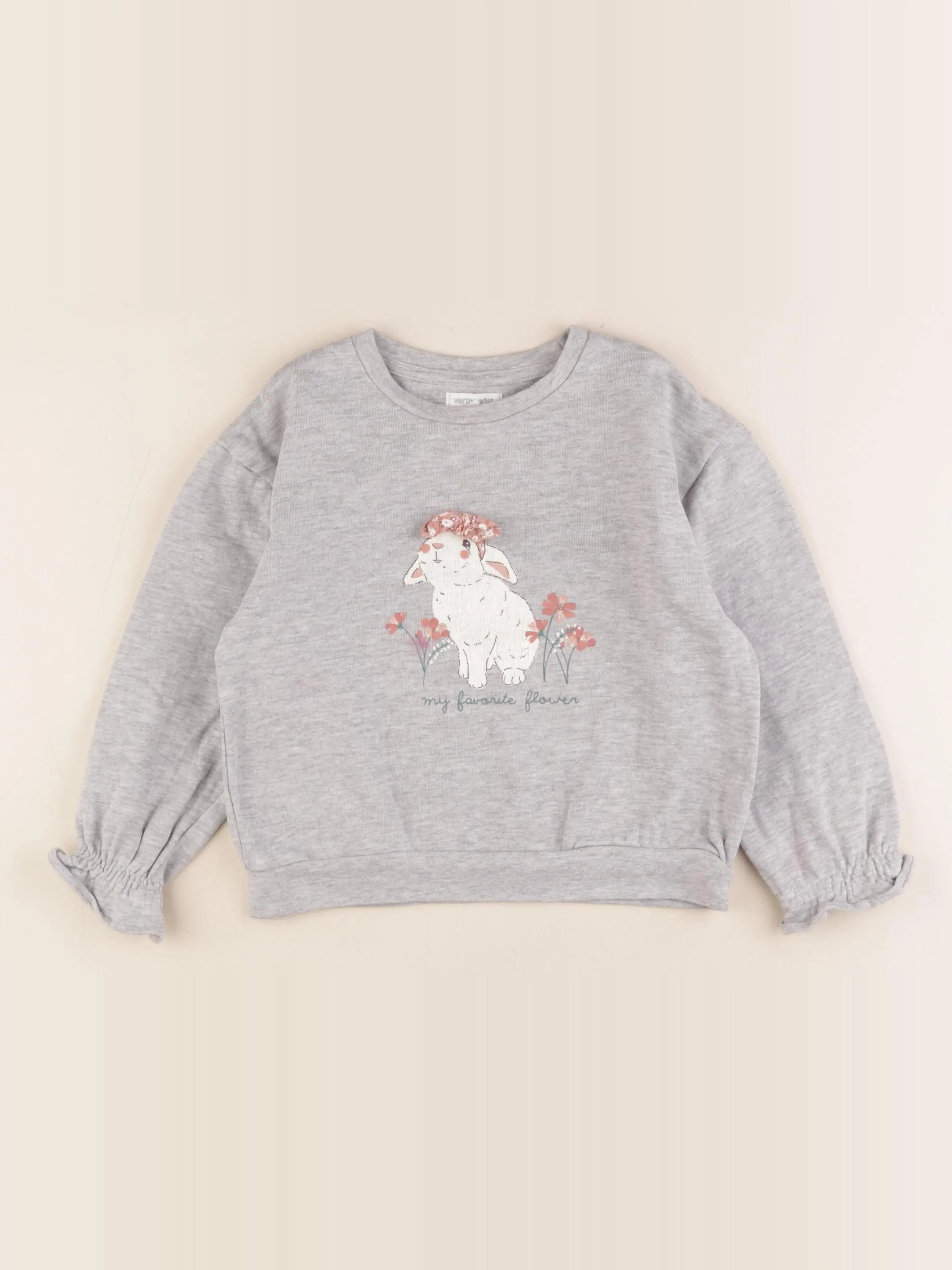Vertbaudet - sweat gris - 6 ans