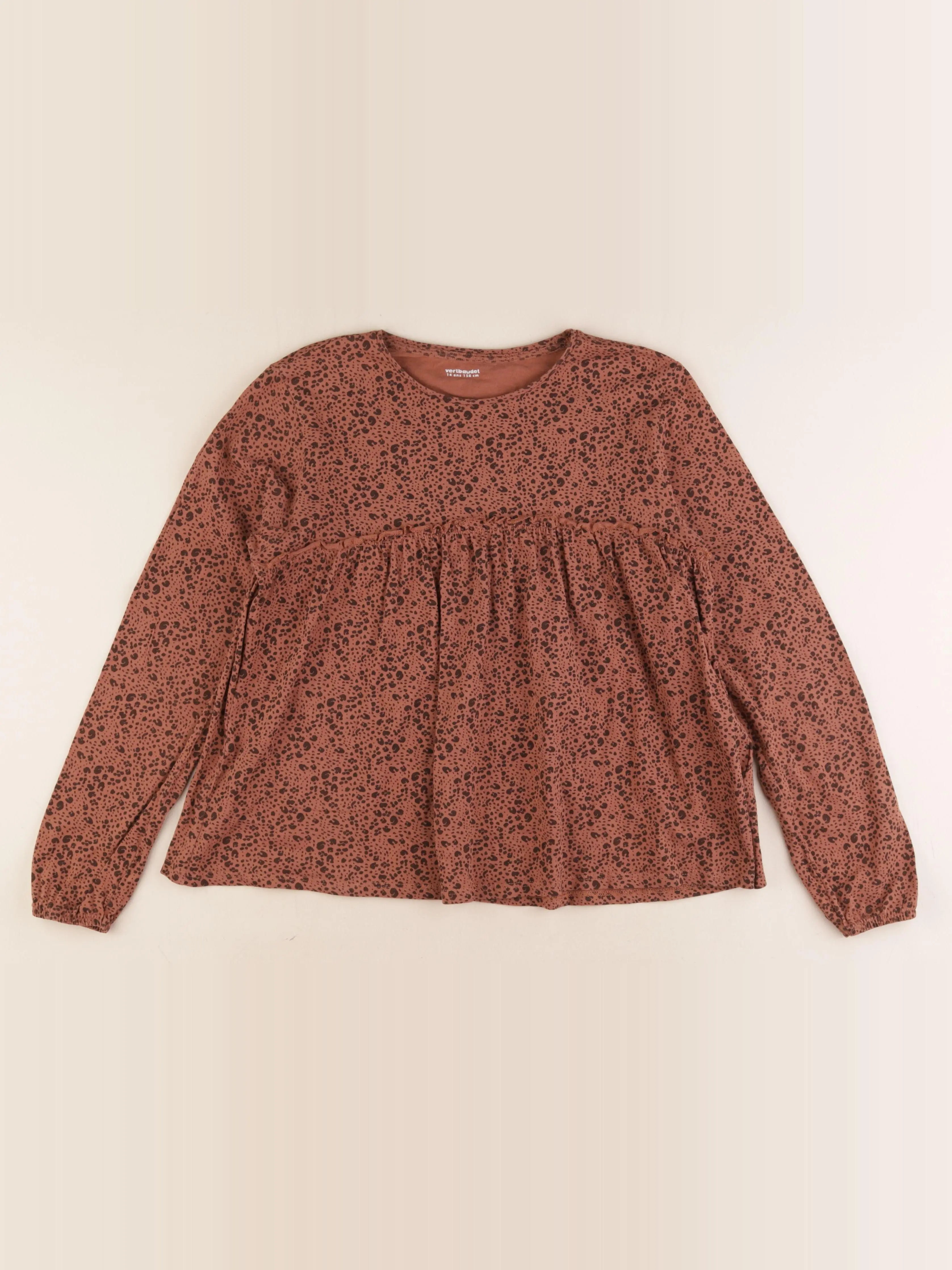 Vertbaudet - tee-shirt marron - 14 ans