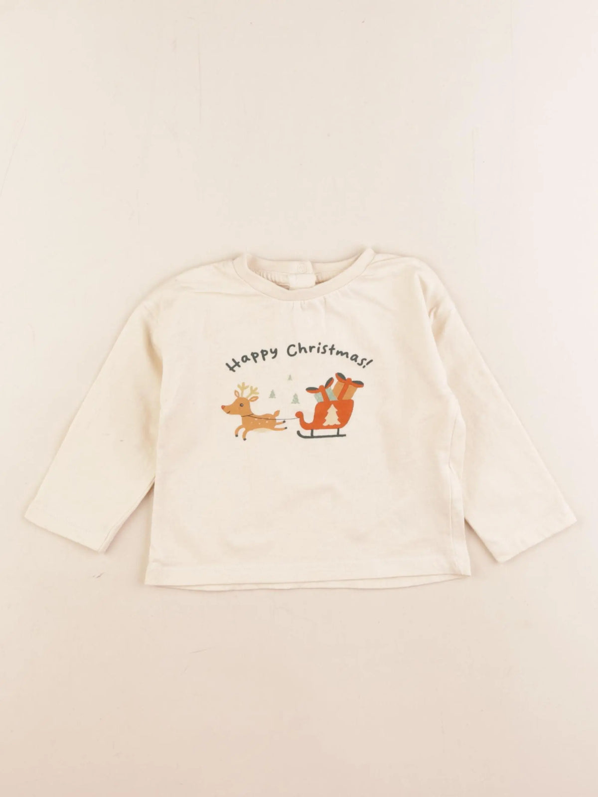 Vertbaudet - tee-shirt beige - 12 mois