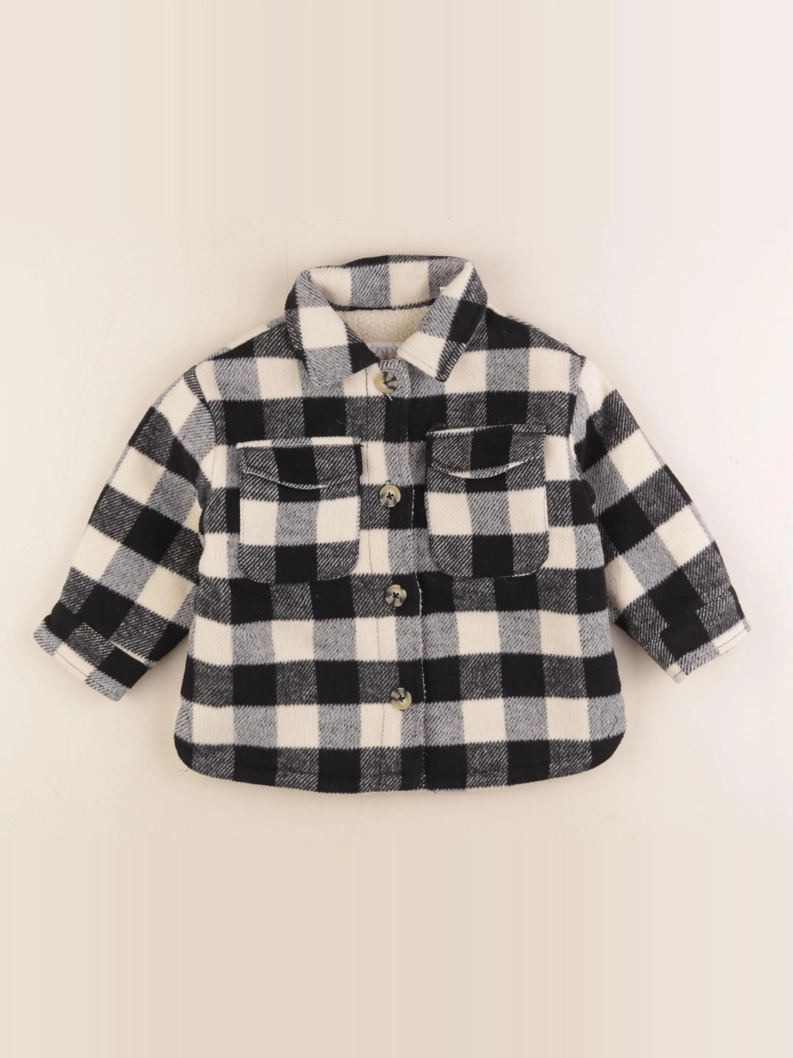 Zara - sur-chemise blanc, noir - 18/24 mois