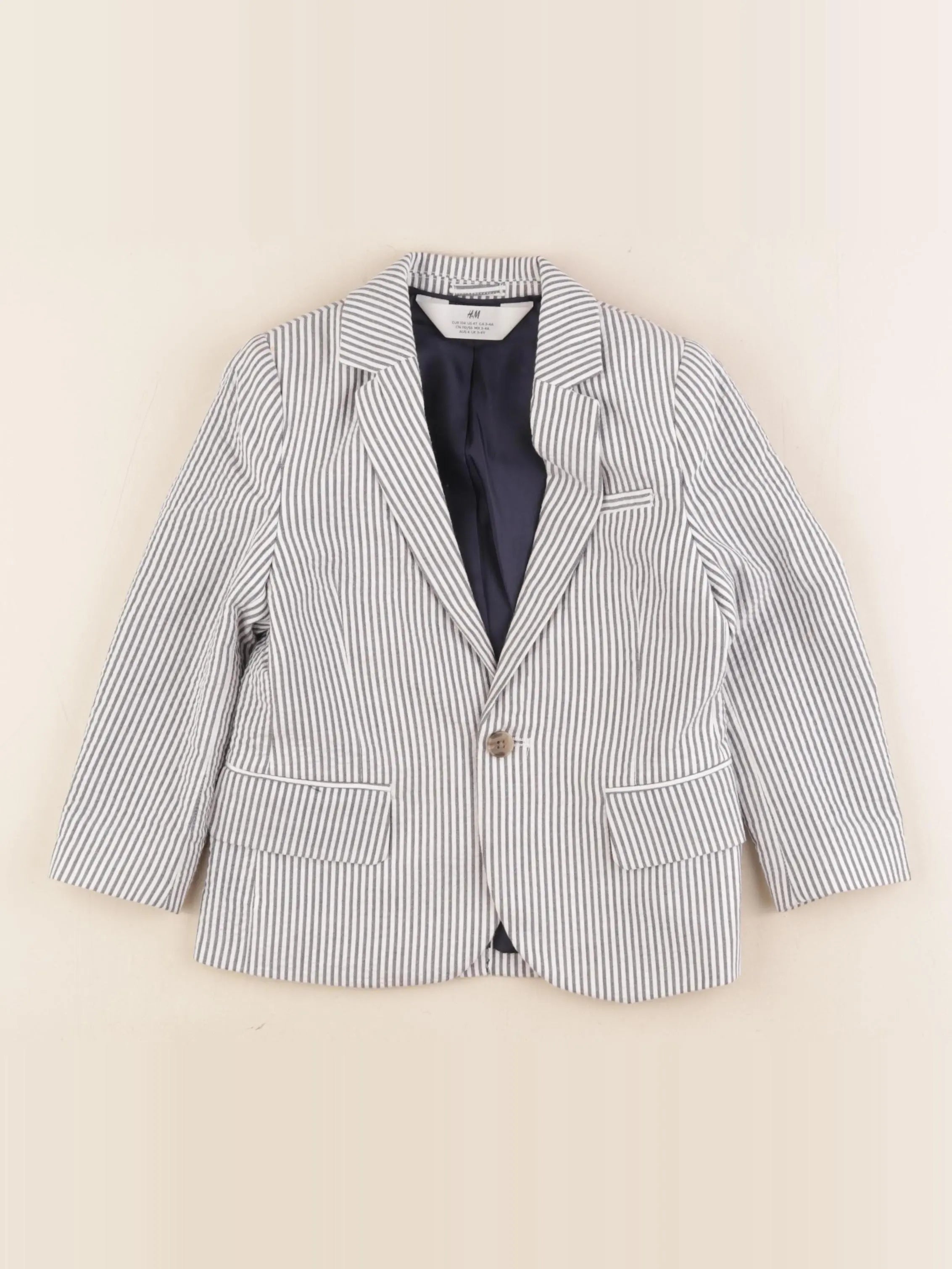 H&M - veste blanc, gris - 3/4 ans