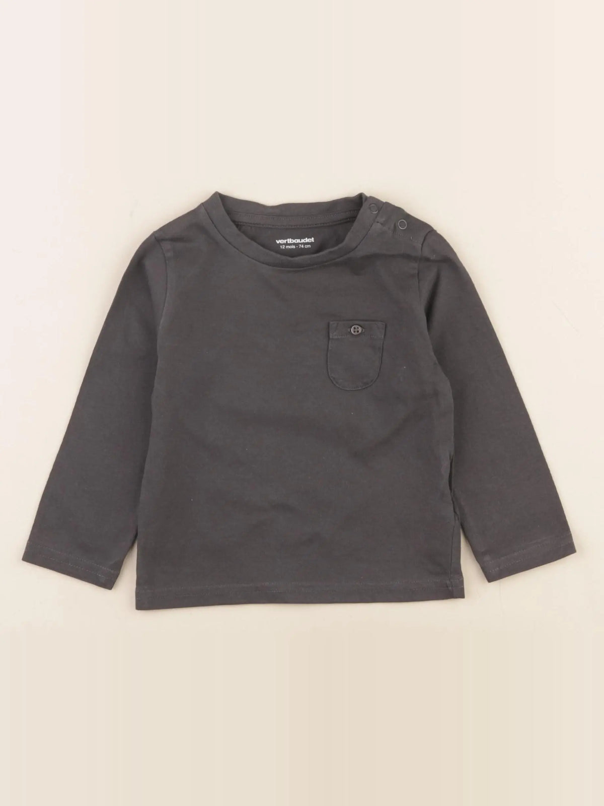 Vertbaudet - tee-shirt gris - 12 mois