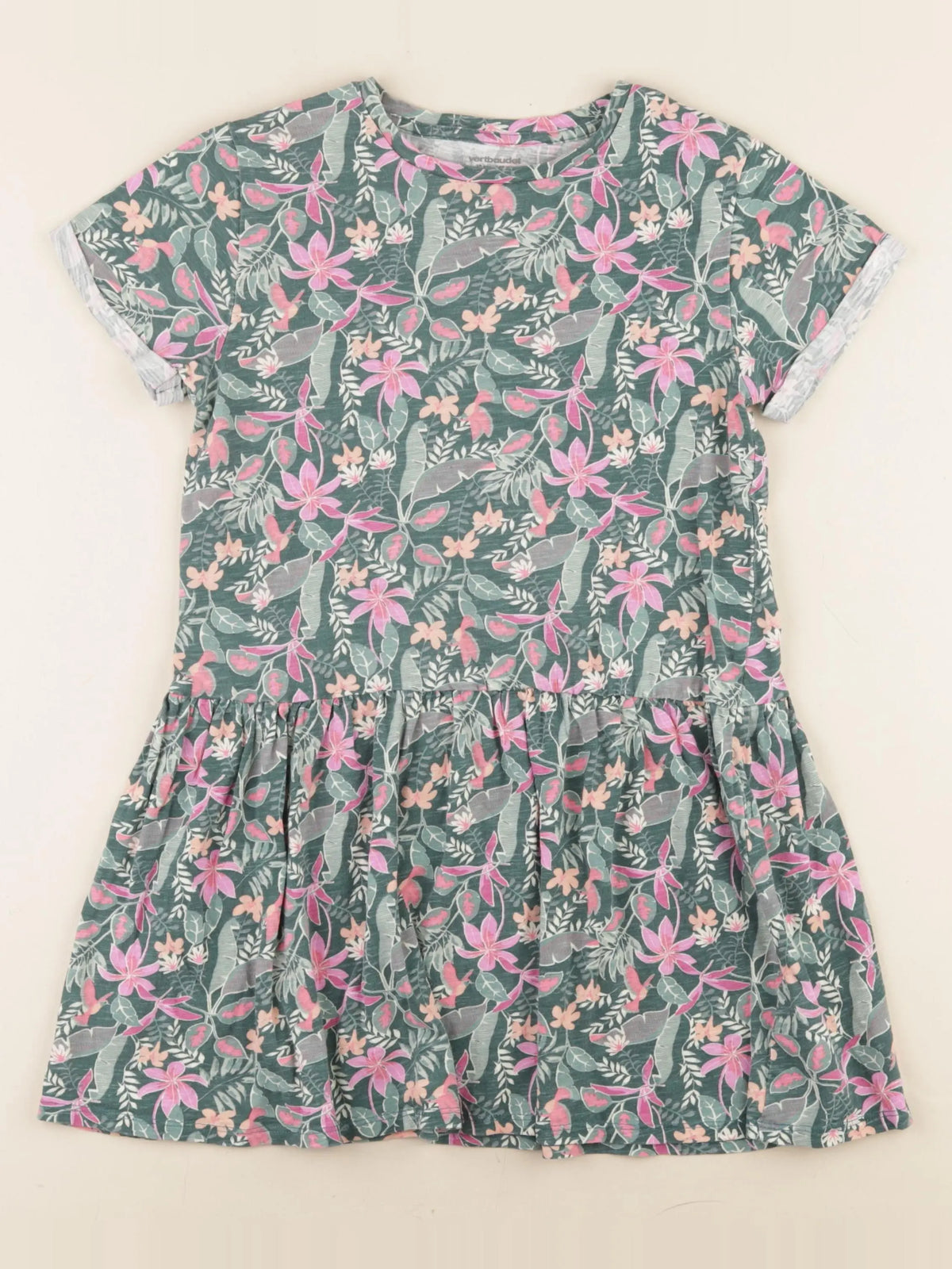 Vertbaudet - robe vert - 10 ans
