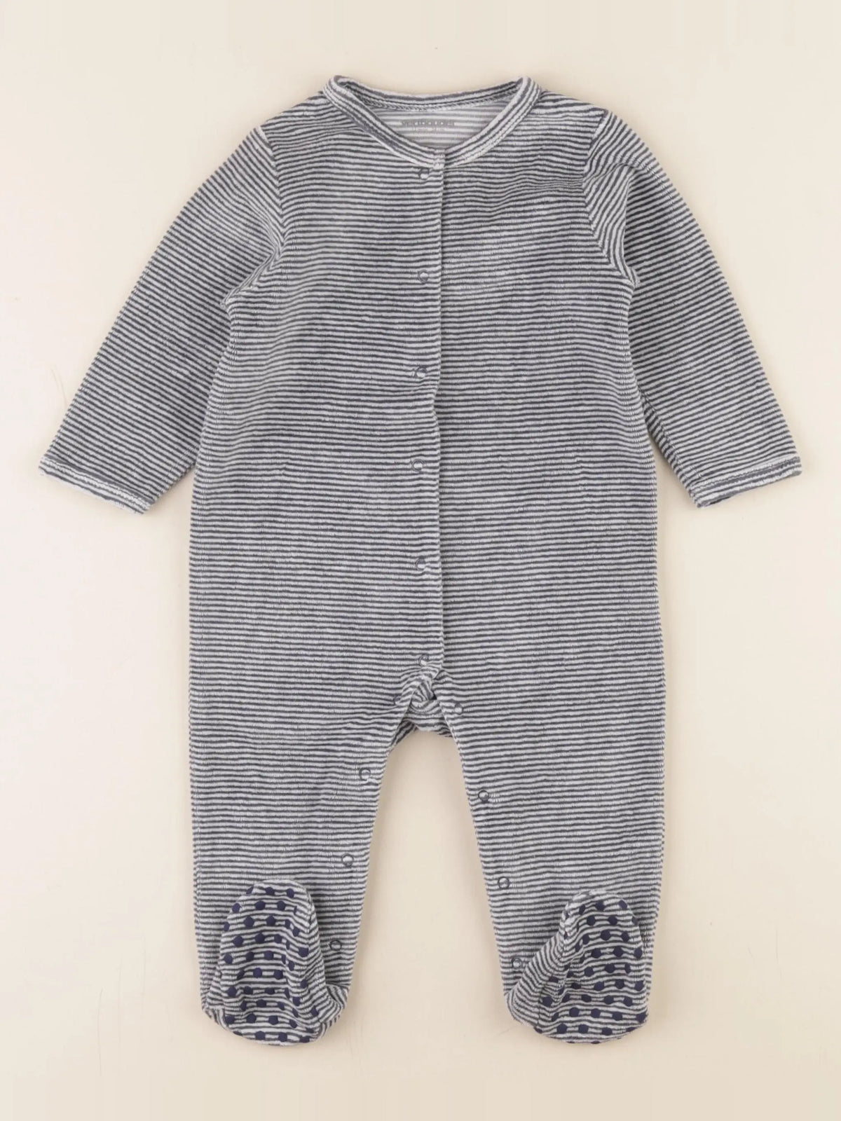 Vertbaudet - pyjama velours gris - 12 mois