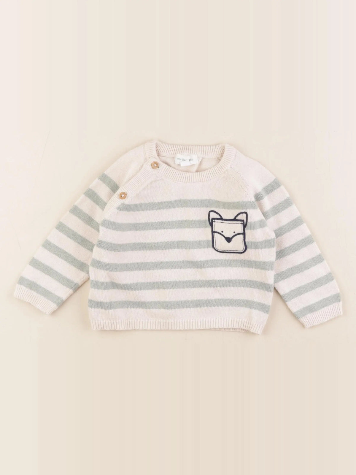 Vertbaudet - pull blanc - 6 mois