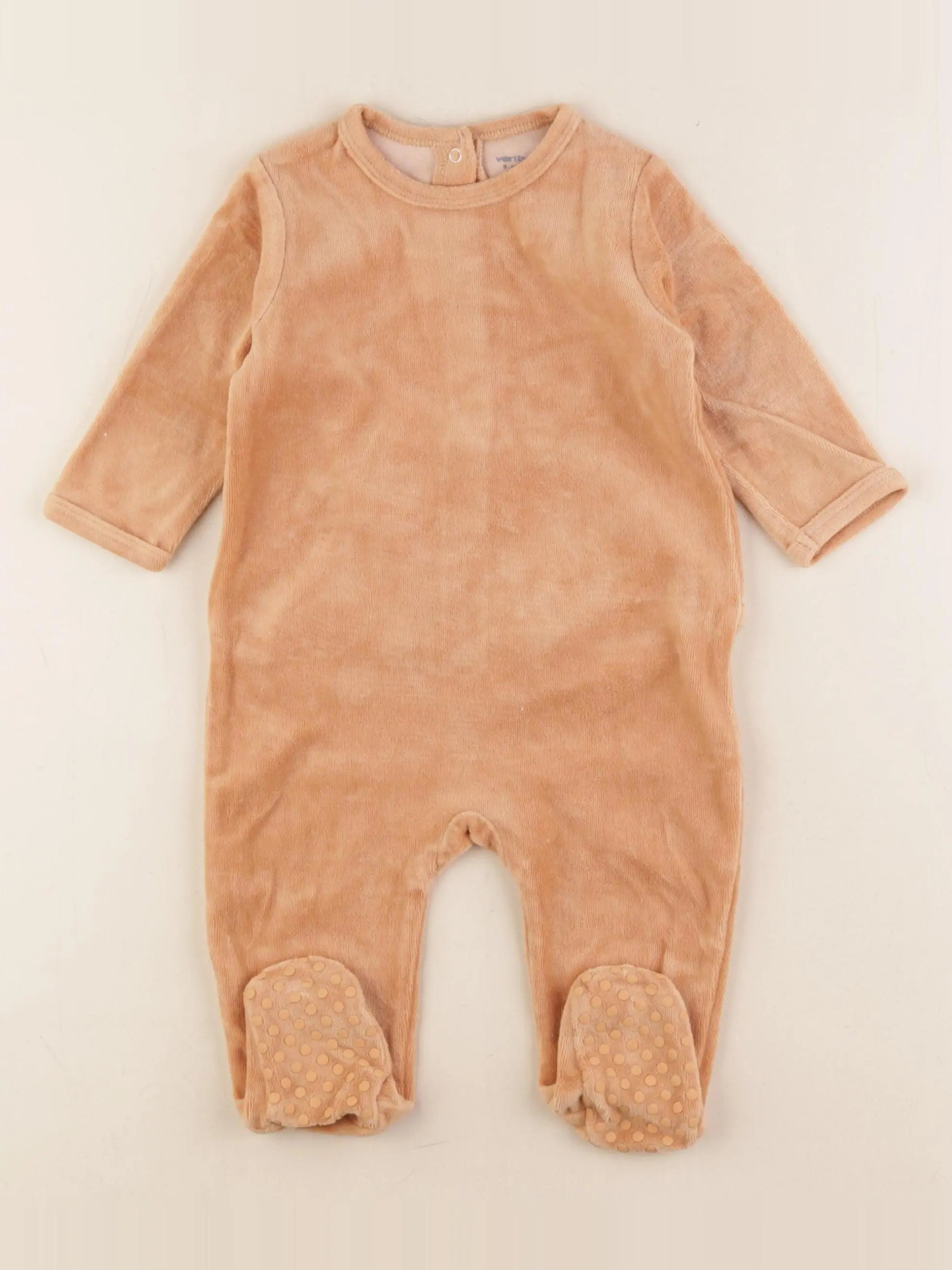 Vertbaudet - pyjama velours marron - 9 mois
