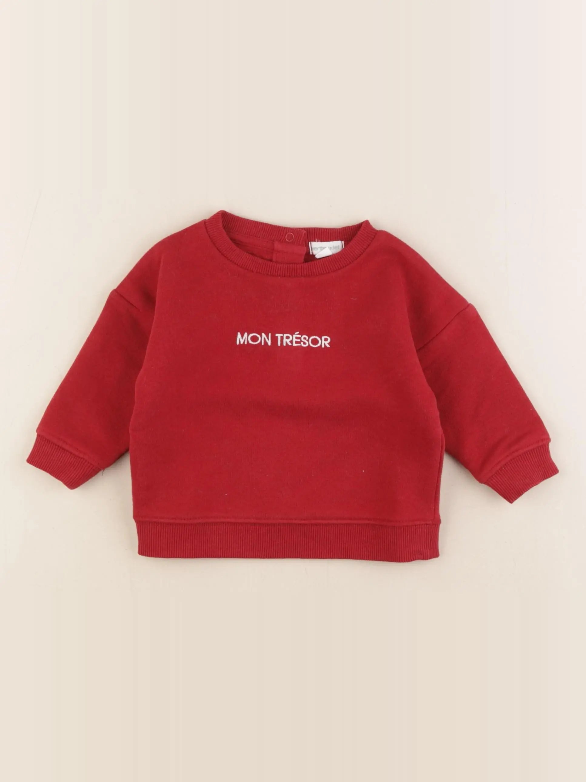Vertbaudet - sweat rouge - 6 mois