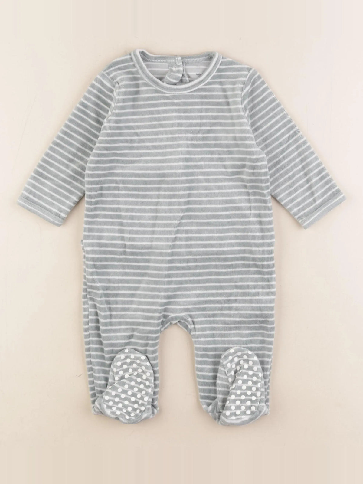 Vertbaudet - pyjama velours vert - 9 mois
