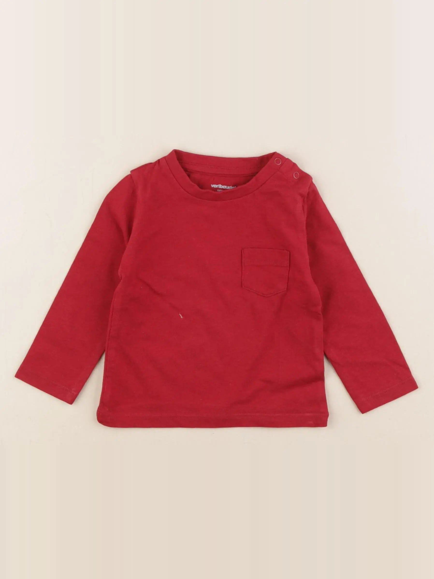 Vertbaudet - tee-shirt rouge - 9 mois