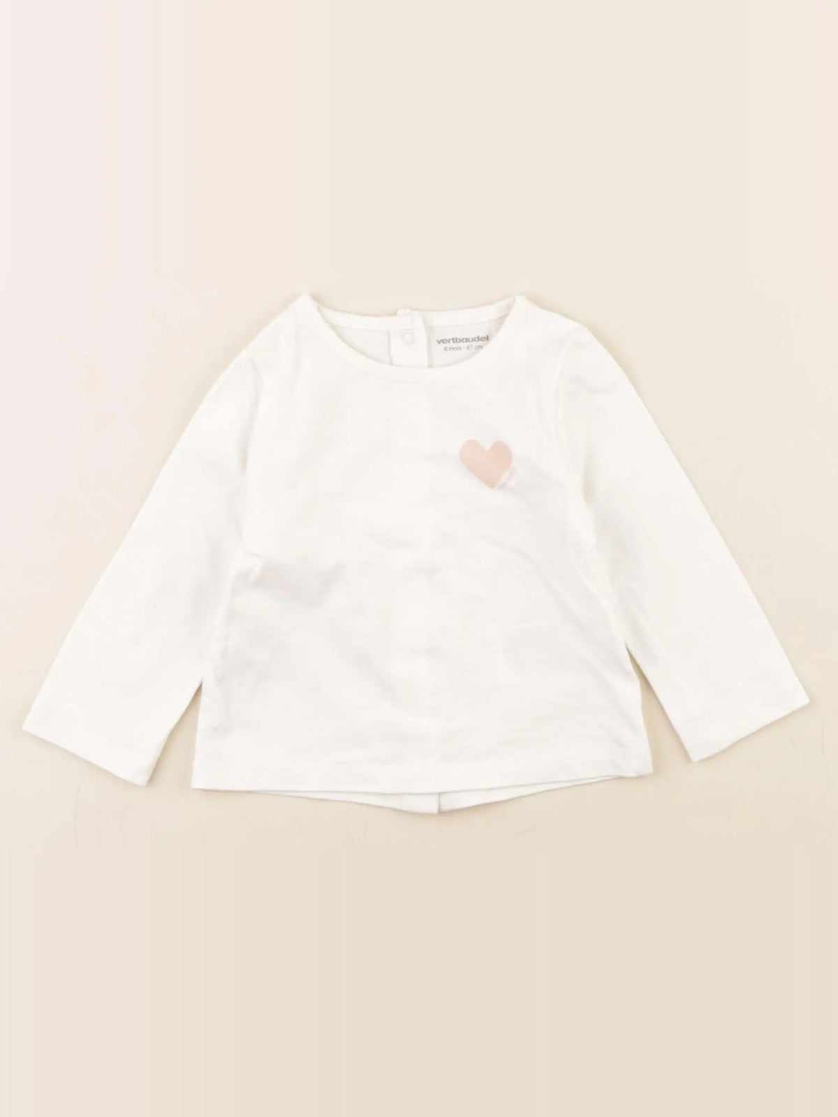Vertbaudet - tee-shirt blanc - 6 mois