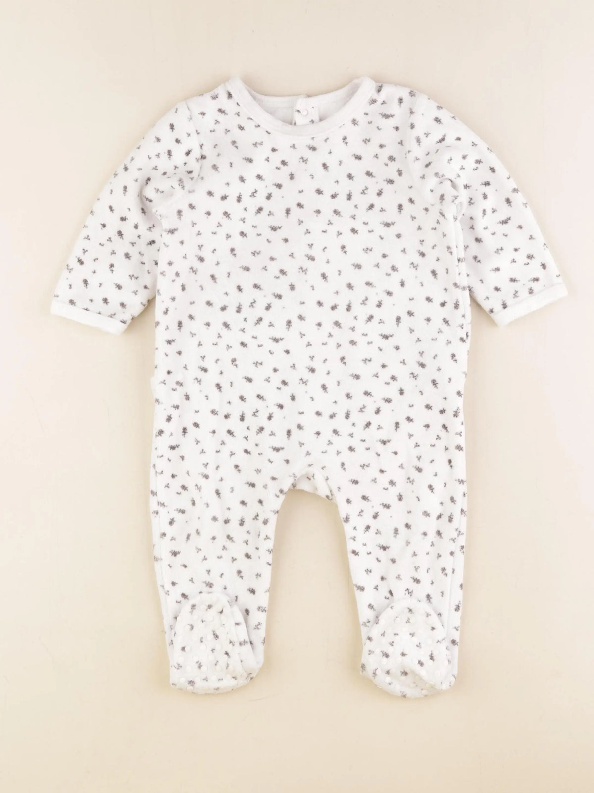 Vertbaudet - pyjama velours blanc - 12 mois