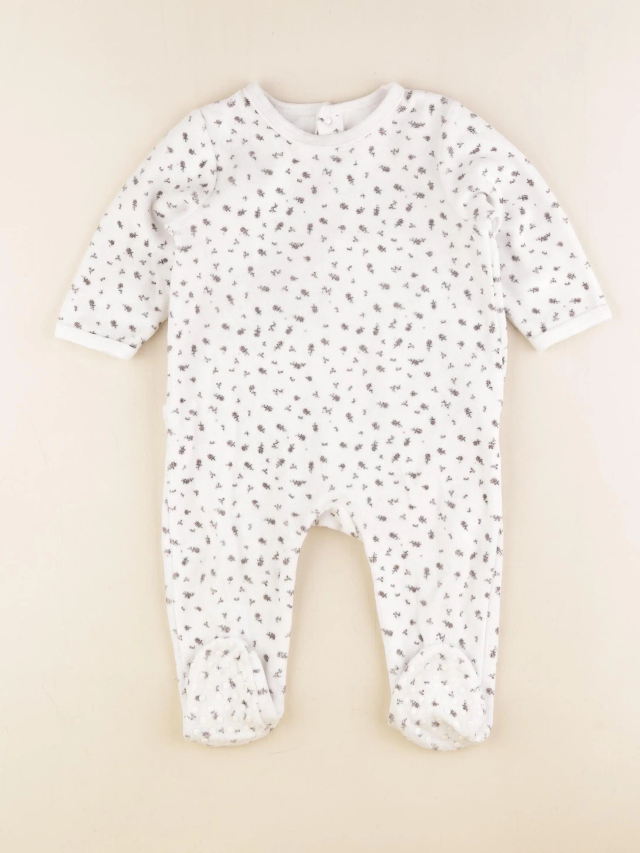 Vertbaudet - pyjama velours blanc - 12 mois