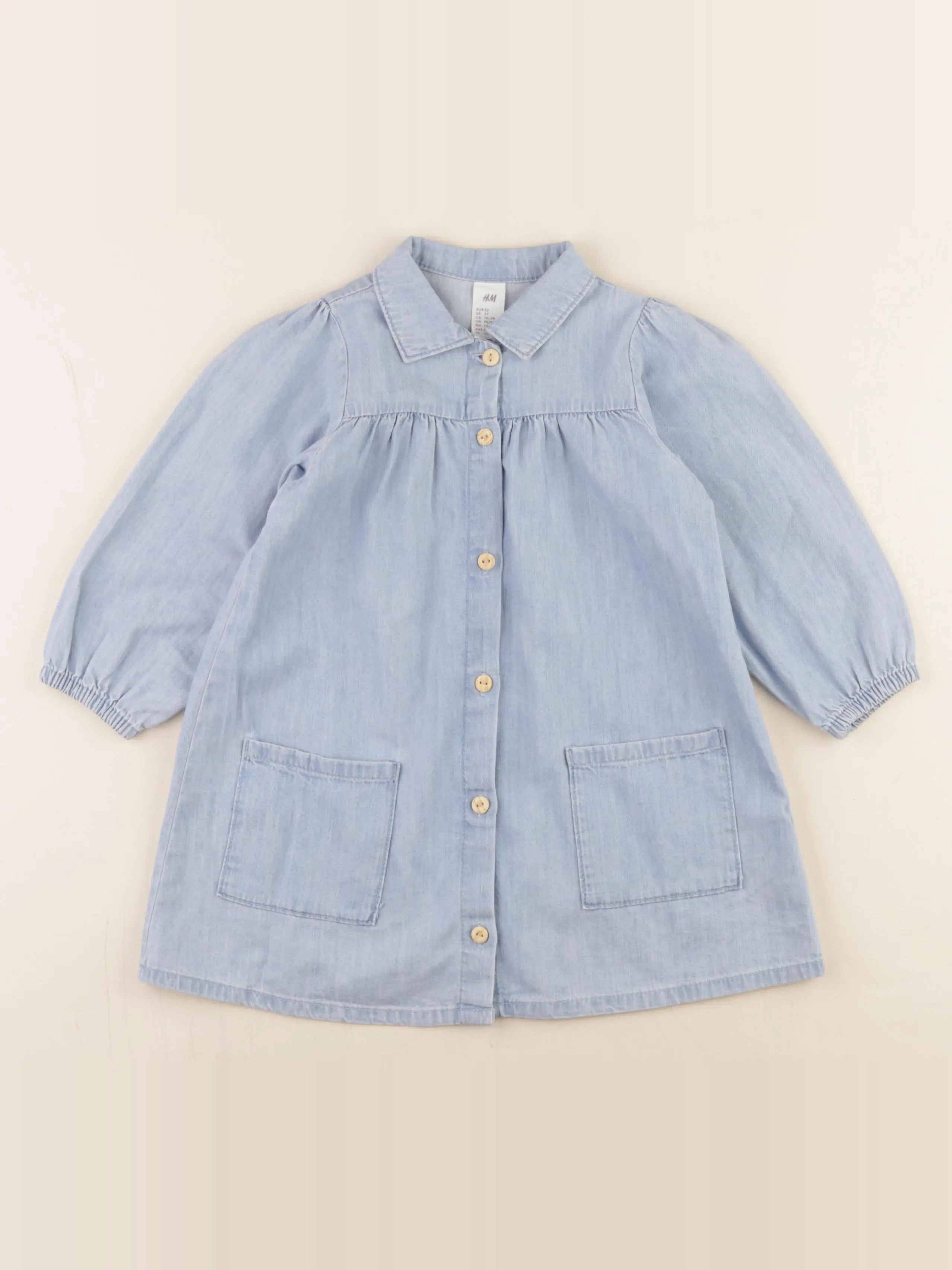 H&M - robe bleu - 18/24 mois