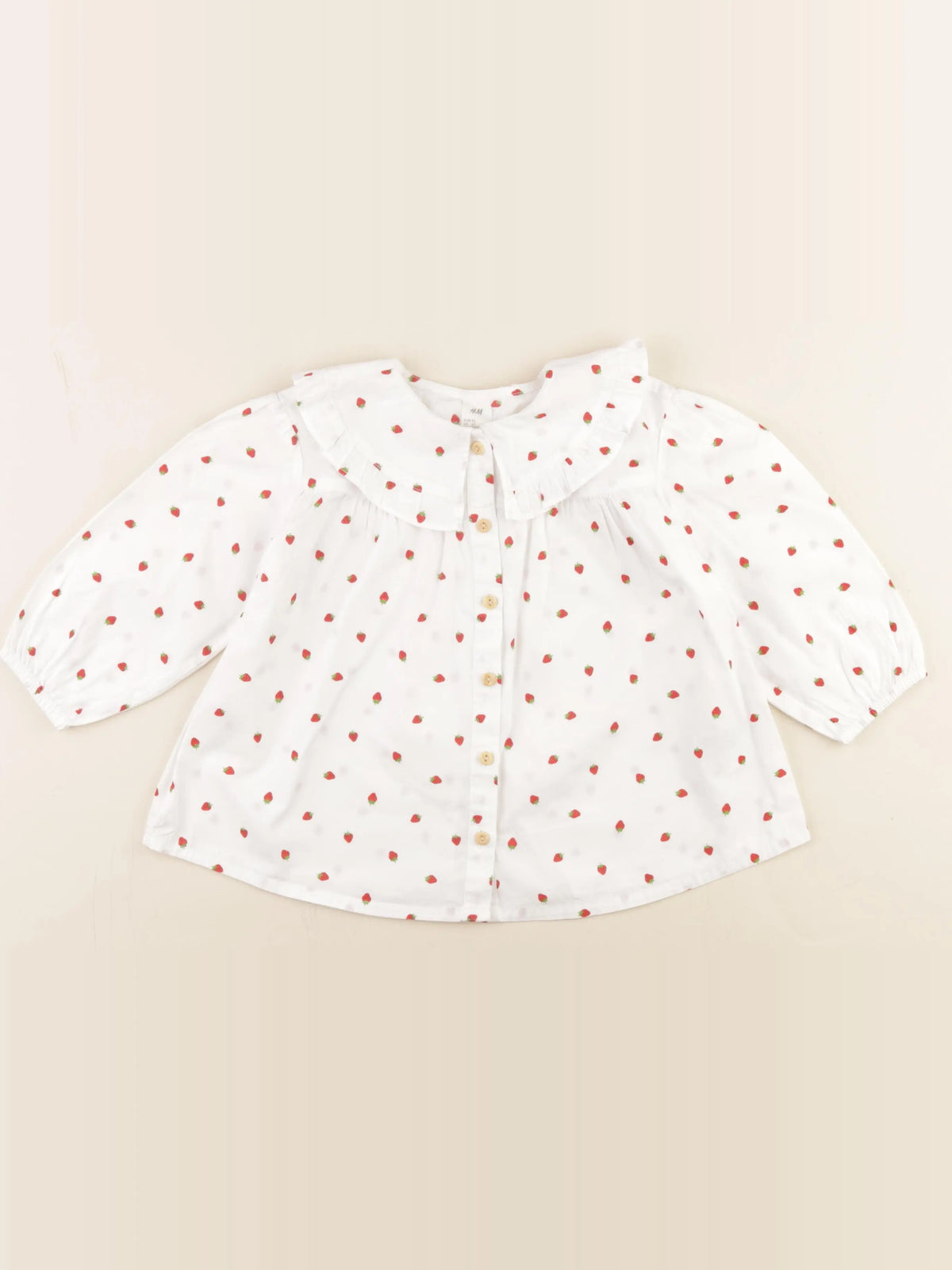 H&M - blouse blanc, rouge - 18/24 mois