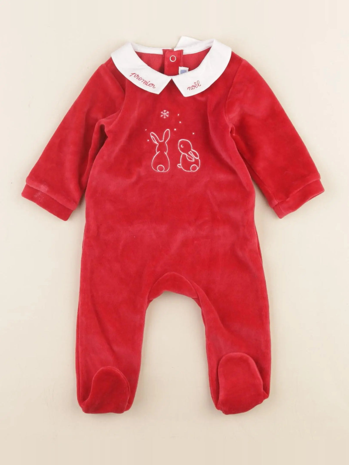Jacadi - pyjama velours rouge - 1 mois