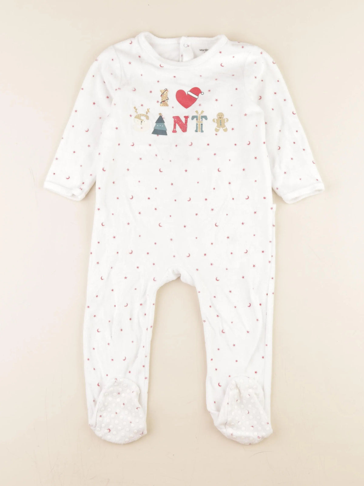 Vertbaudet - pyjama velours blanc - 2 ans