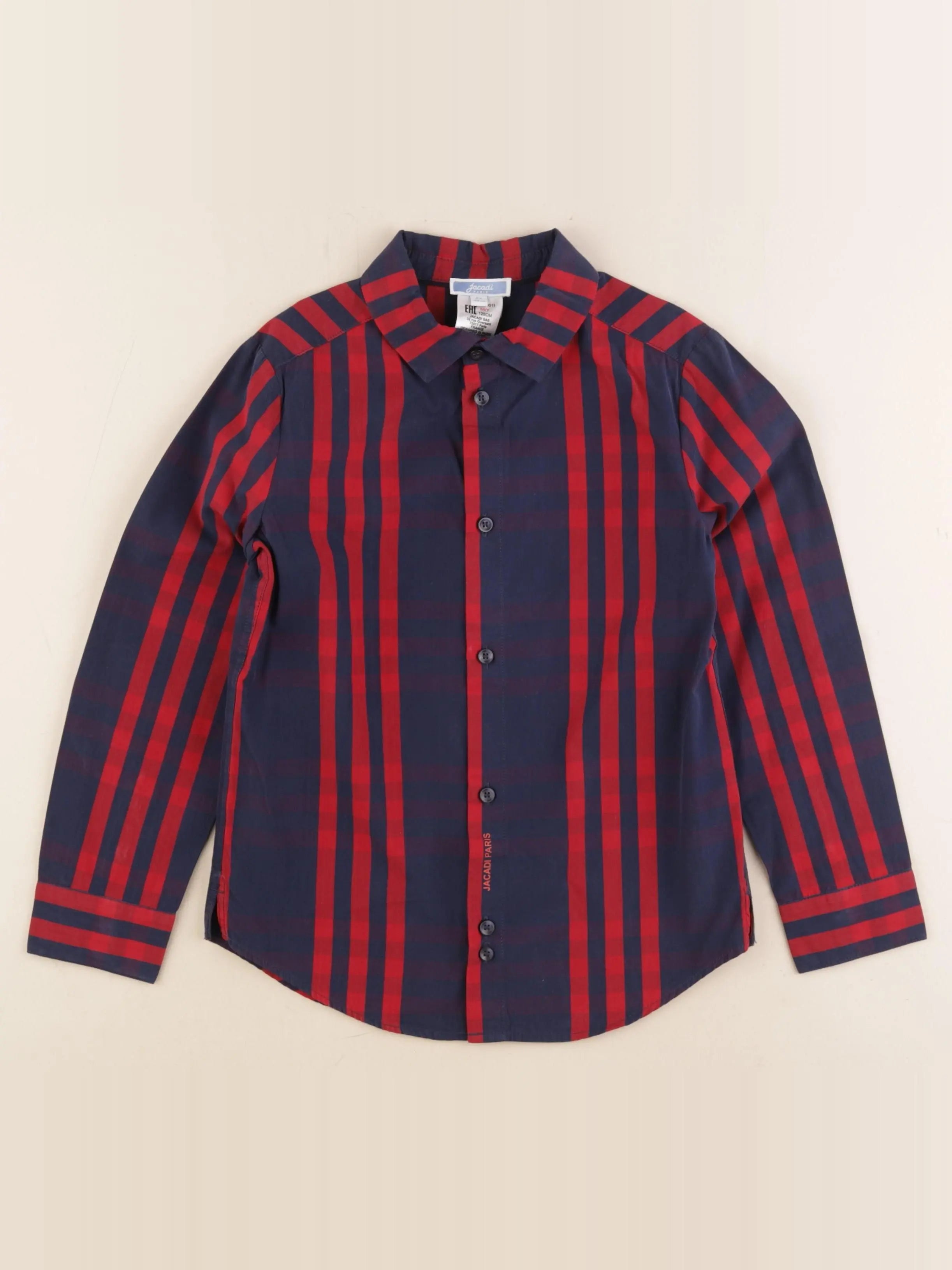 Jacadi - chemise bleu, rouge - 8 ans