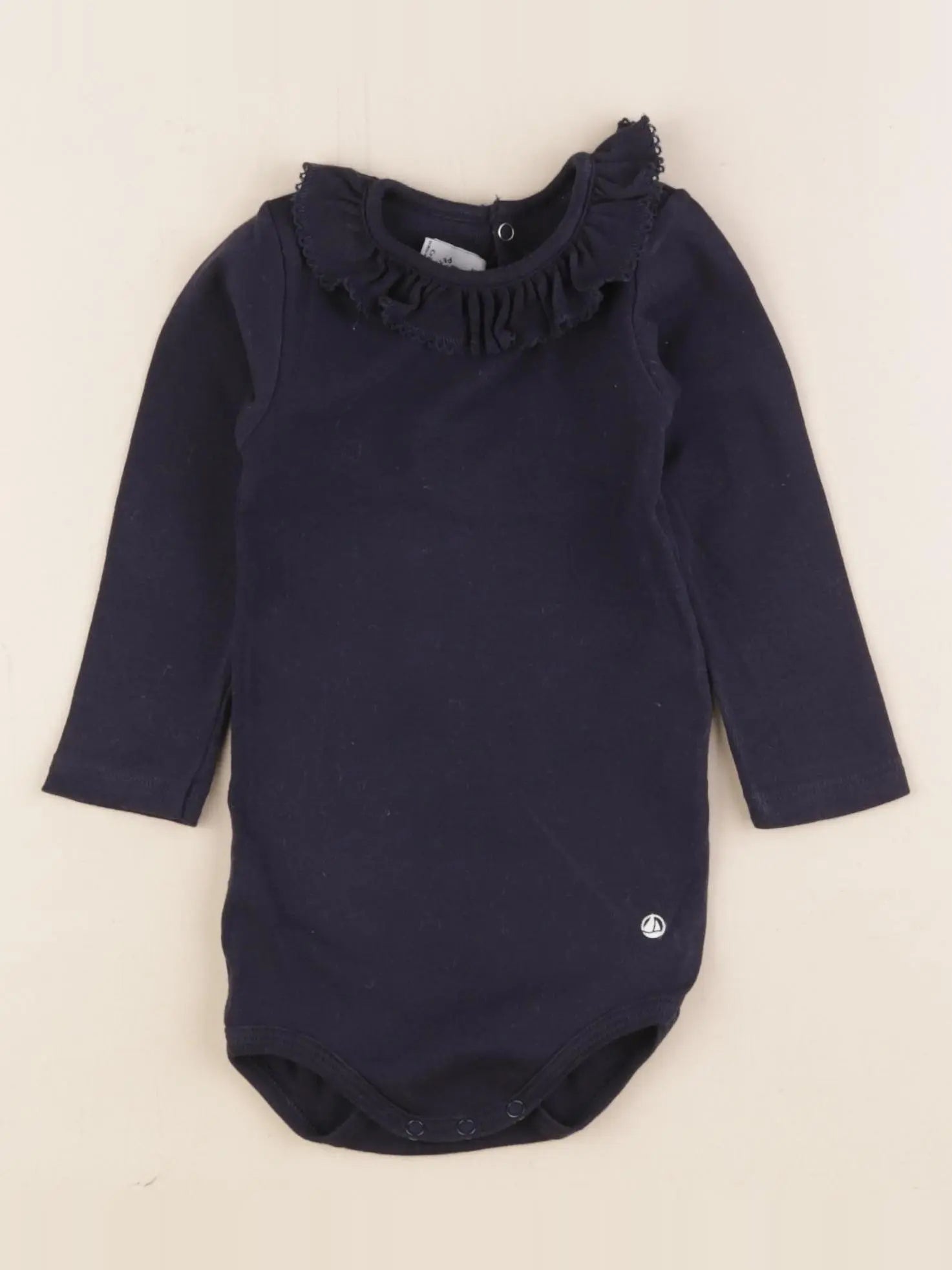 Petit Bateau - body à col bleu - 12 mois