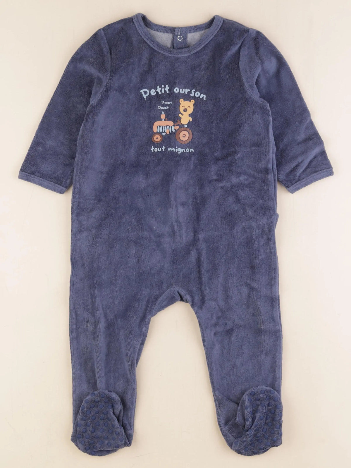 Vertbaudet - pyjama velours bleu - 18 mois
