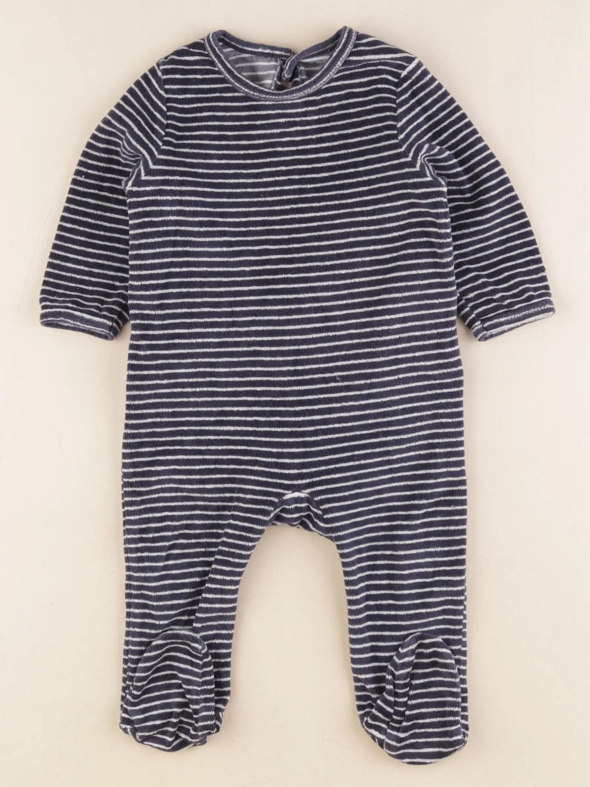 Vertbaudet - pyjama velours bleu - 9 mois