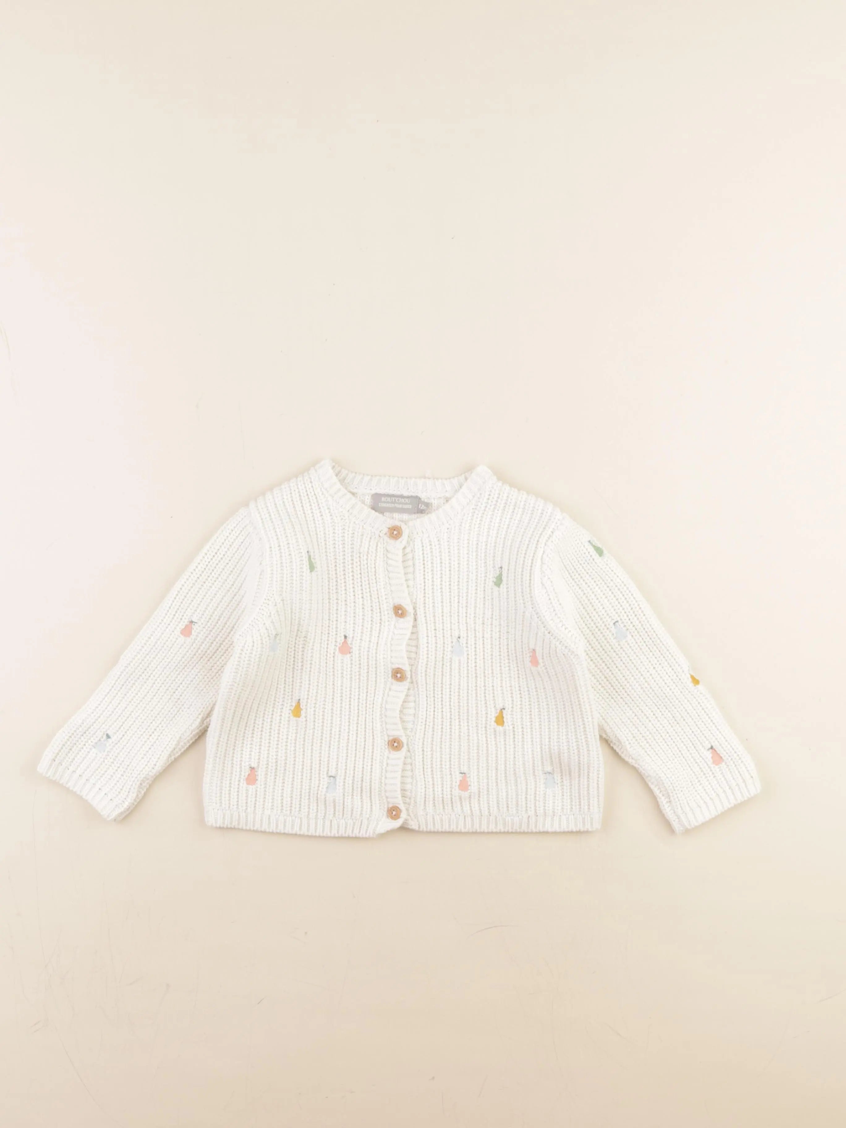 Boutchou - gilet blanc - 12 mois