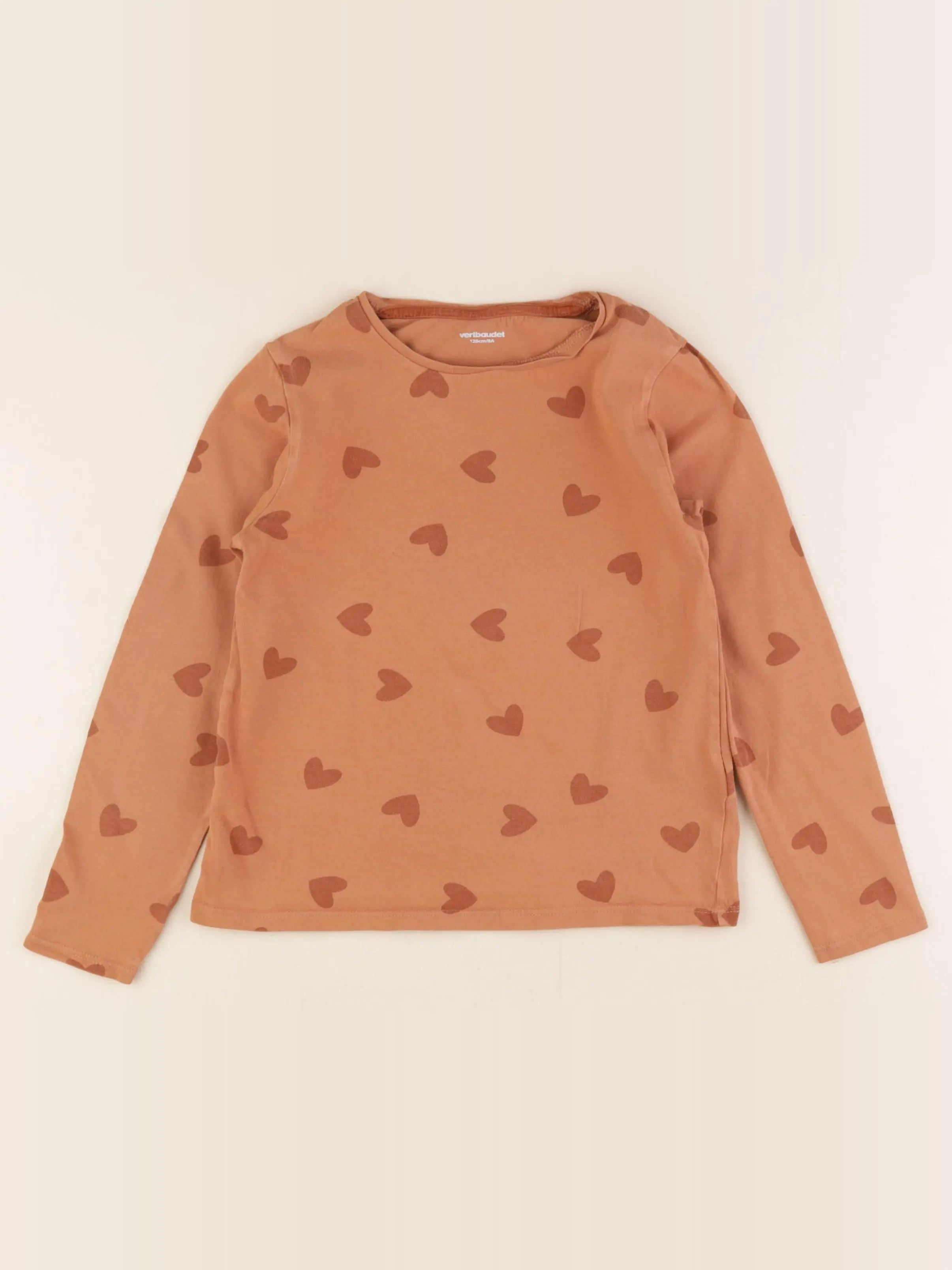 Vertbaudet - tee-shirt orange, marron - 8 ans