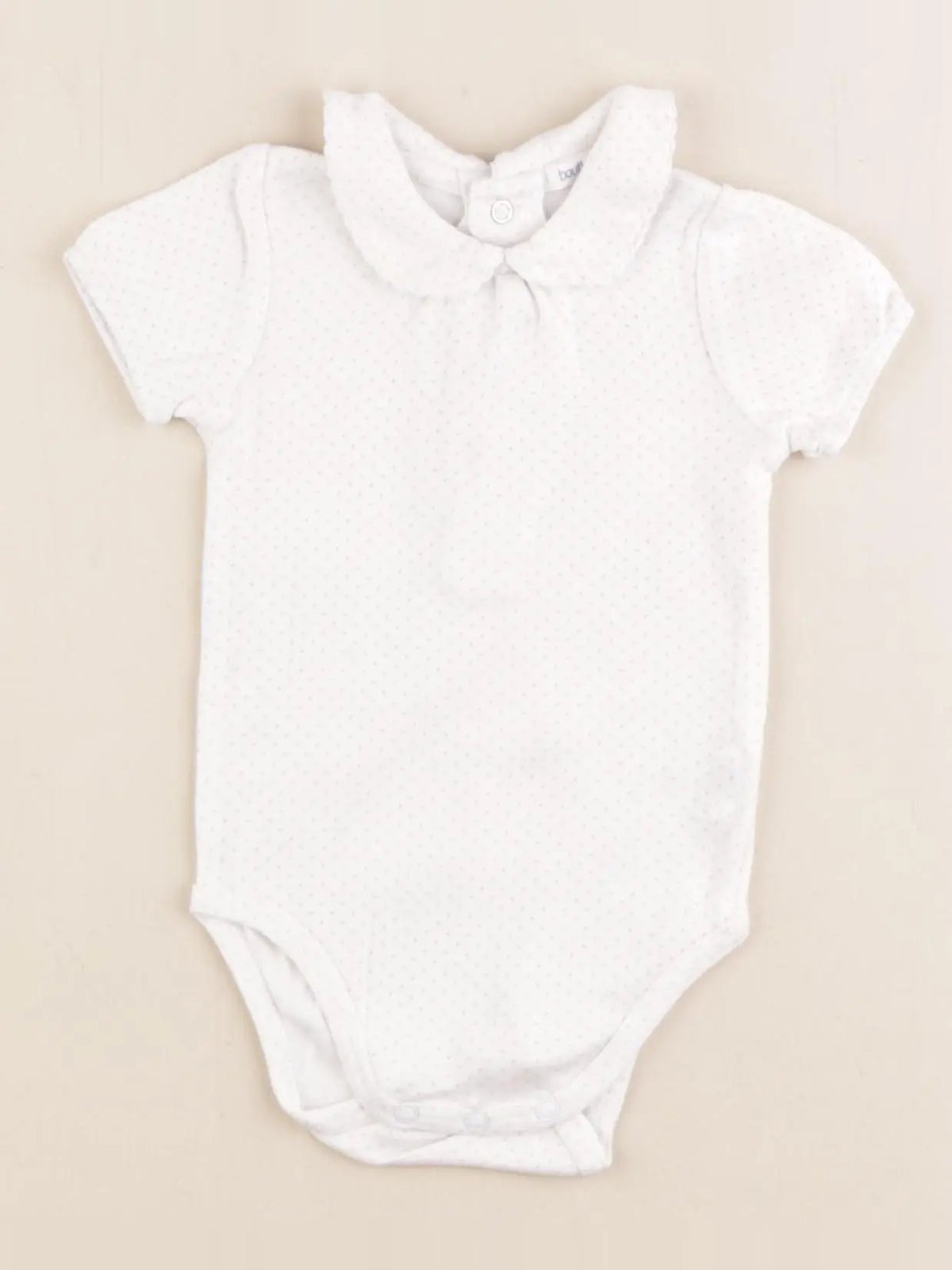 Boutchou - body à col blanc, rose - 3 mois