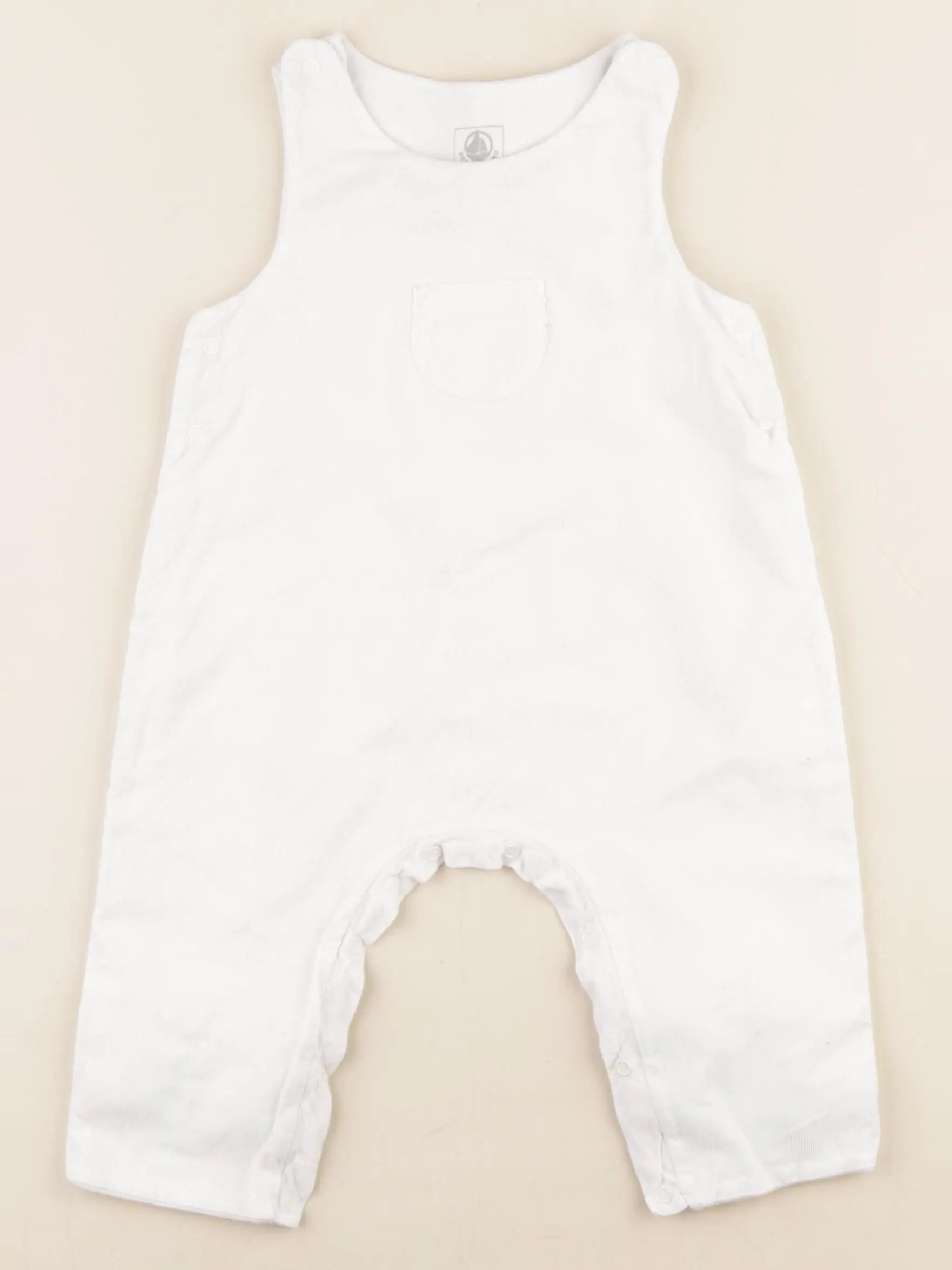 Petit Bateau - salopette blanc - 6 mois