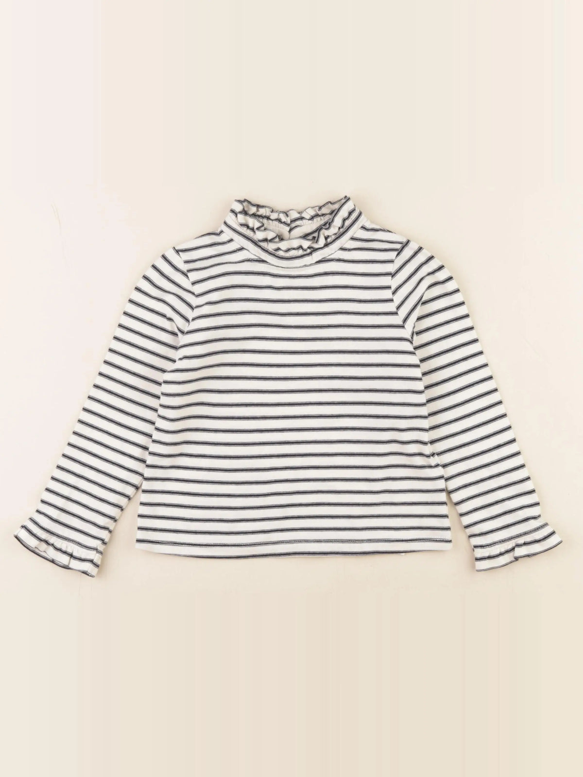 Cyrillus - sous-pull blanc, bleu - 4 ans