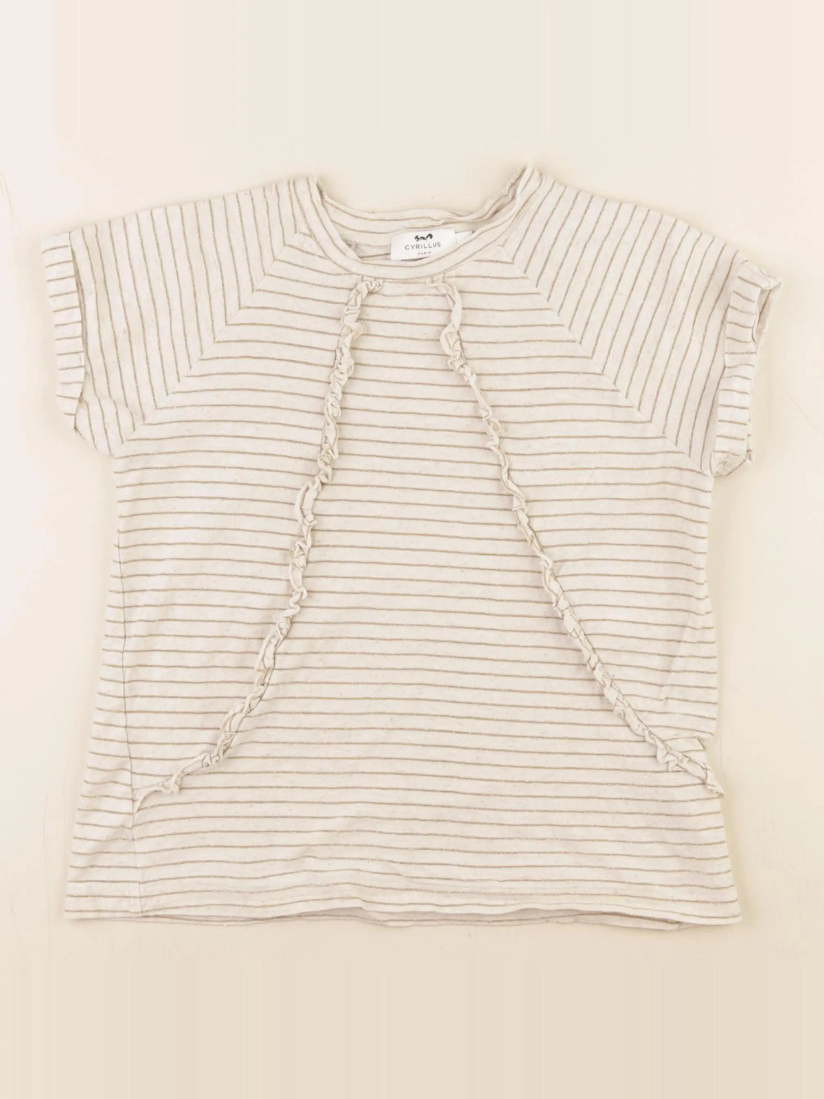 Cyrillus - tee-shirt beige, or - 10 ans