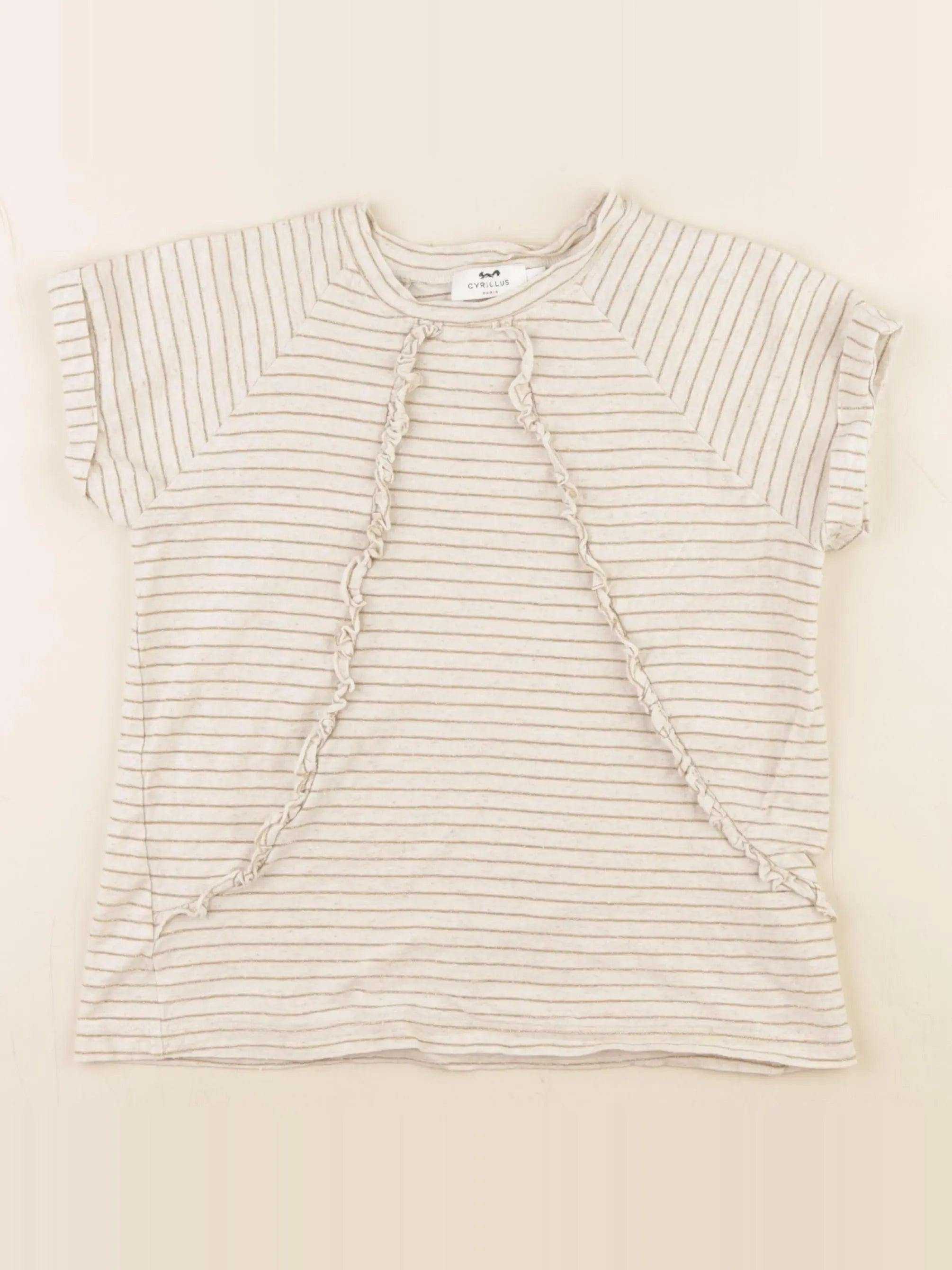 Cyrillus - tee-shirt beige, or - 10 ans