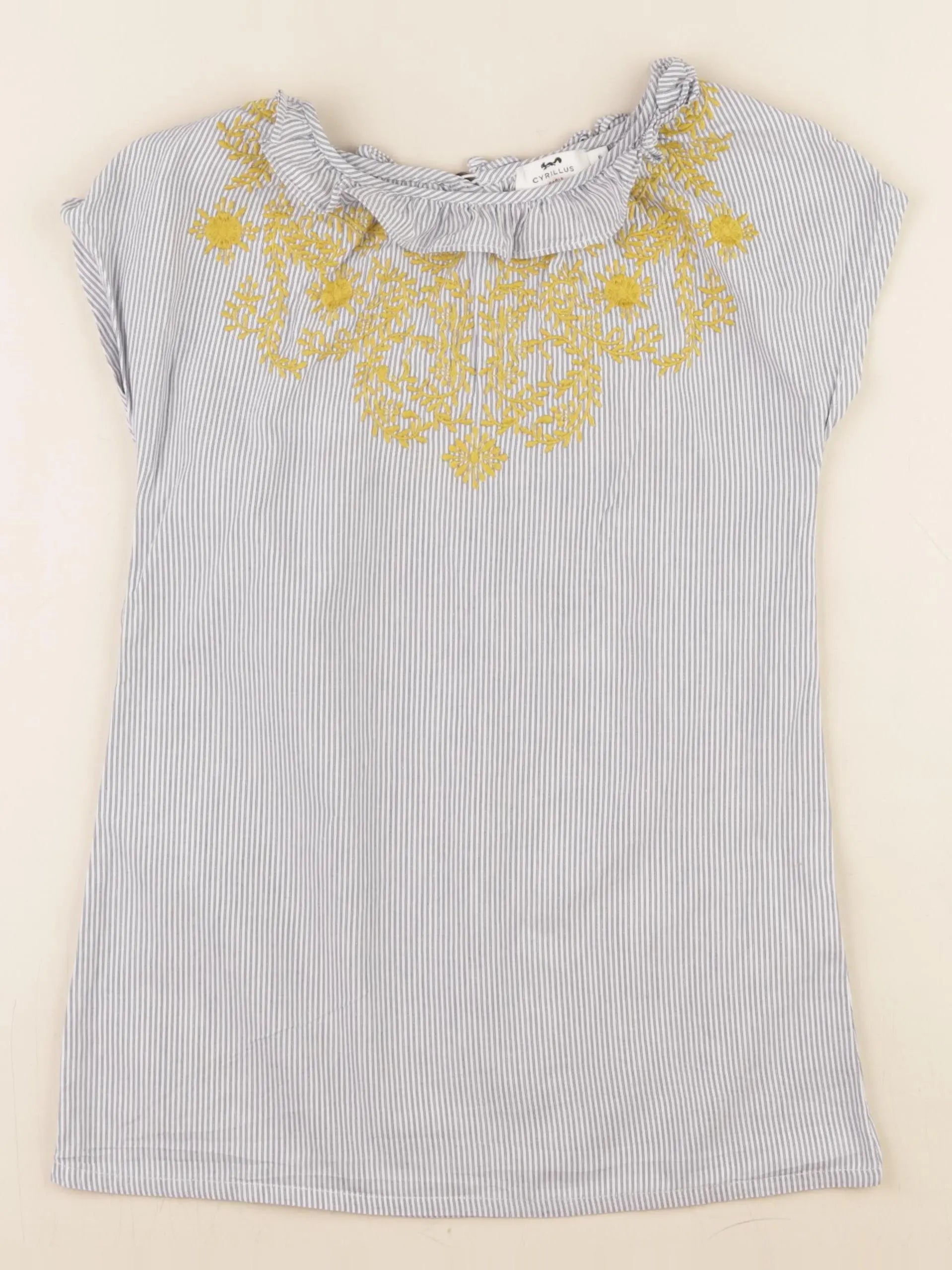 Cyrillus - robe blanc, bleu - 6 ans